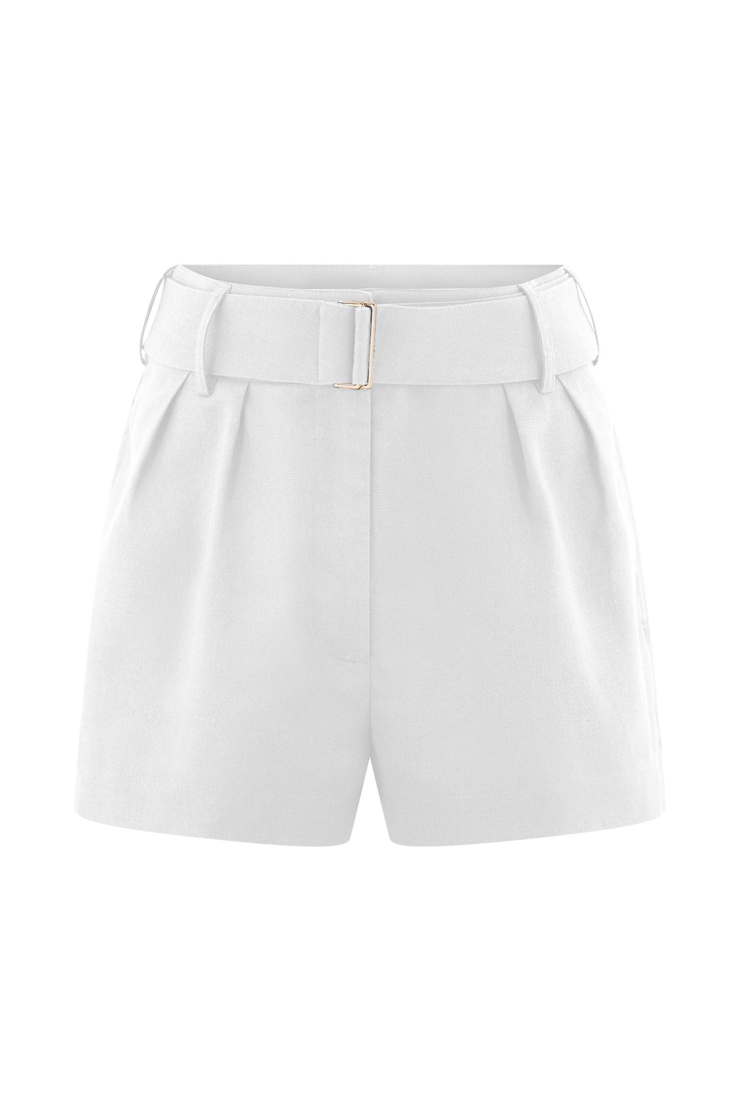 Shorts en lin avec ceinture Scout - Blanc