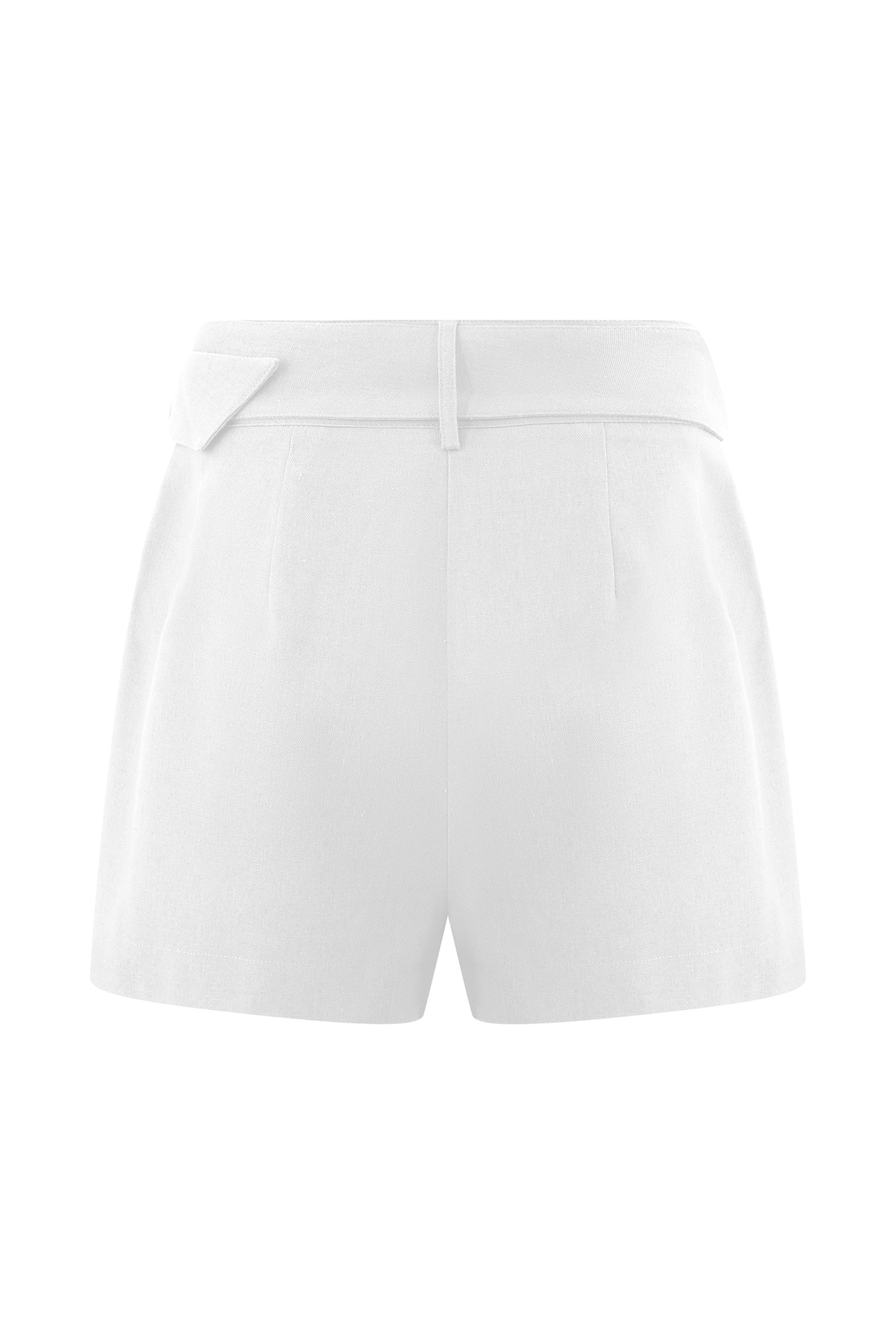 Shorts en lin avec ceinture Scout - Blanc