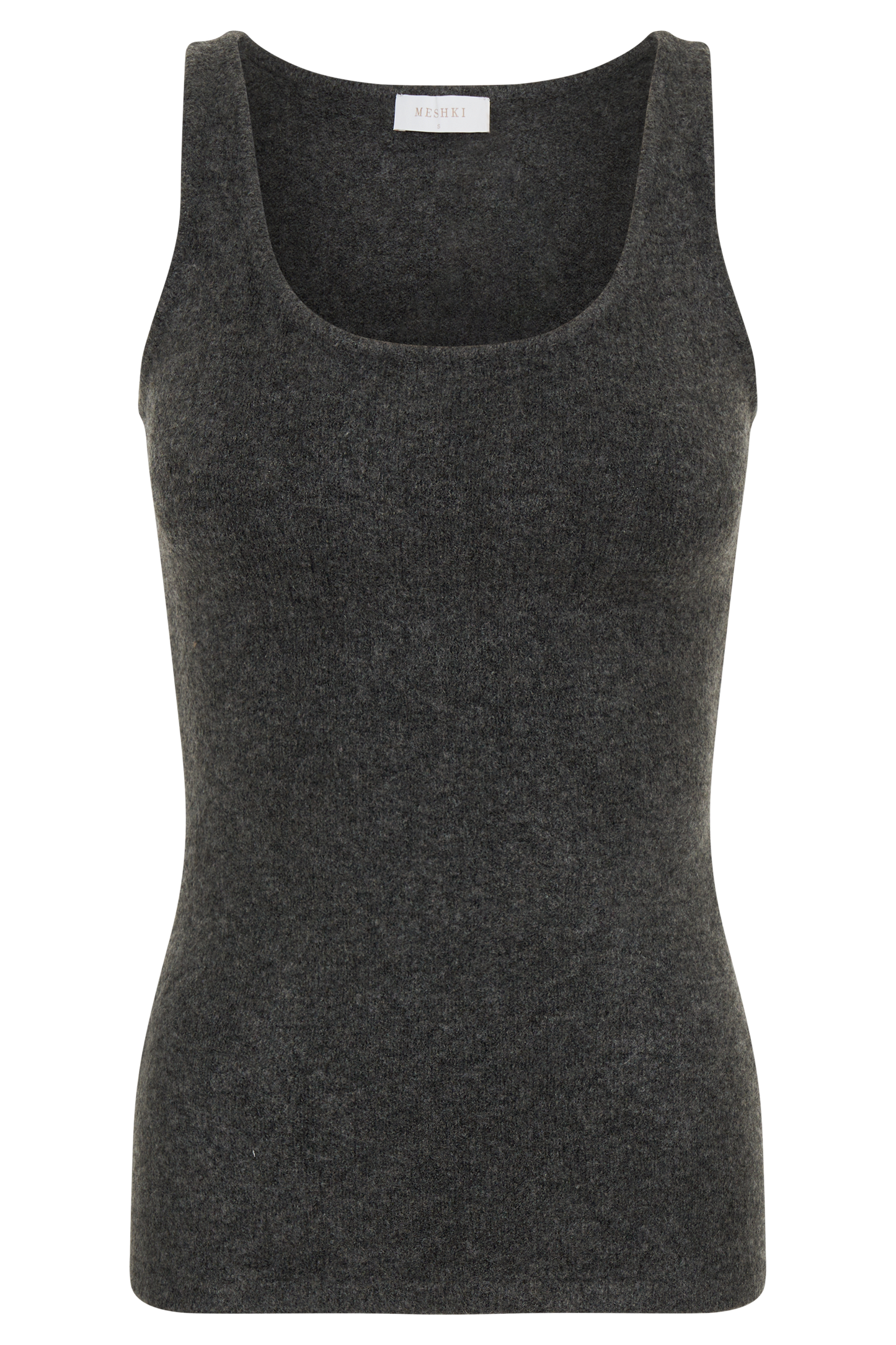Top en tricot long et sans manches Shyann - Gris anthracite chiné