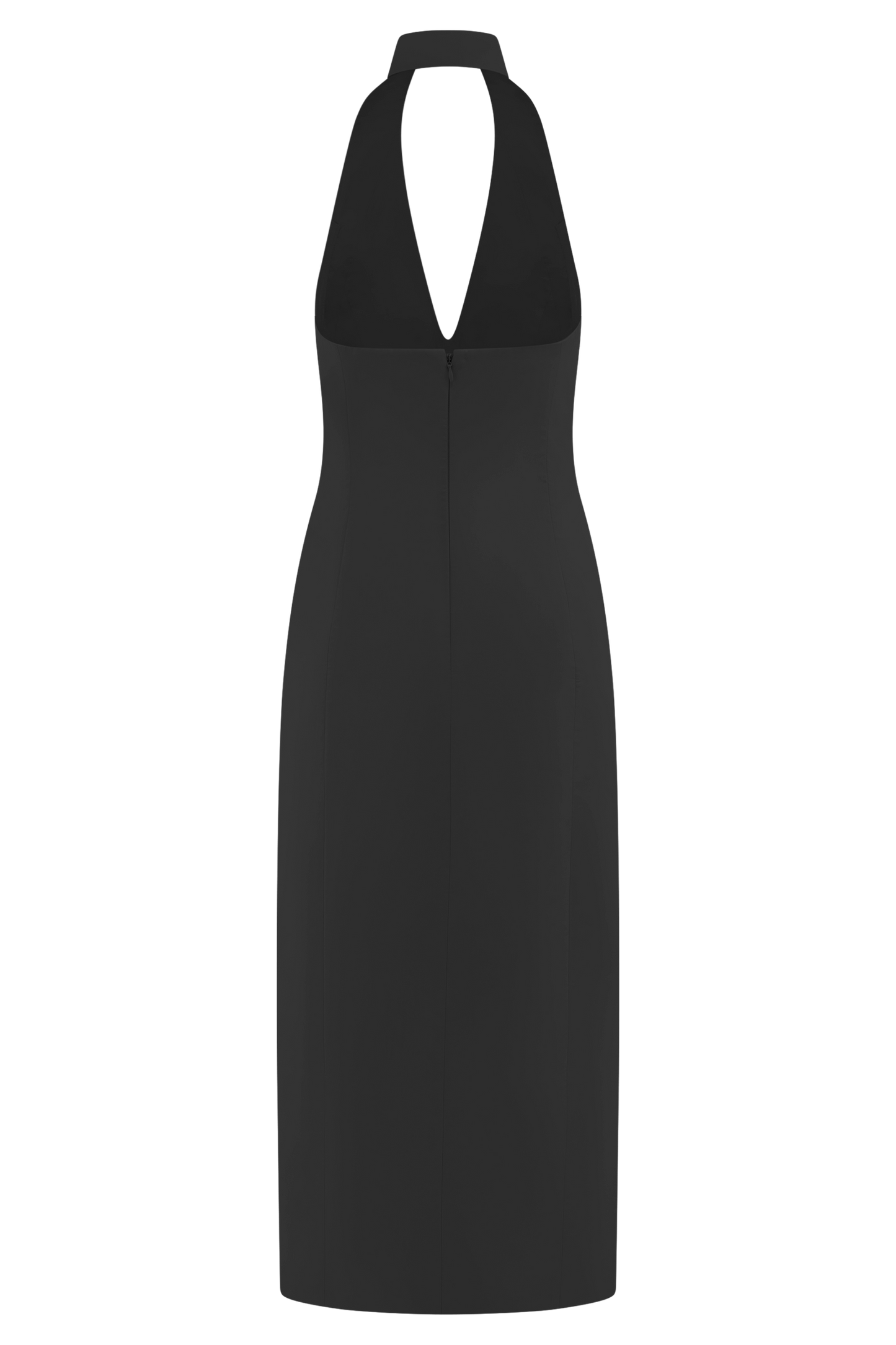 Robe midi à col montant Simona - Noir