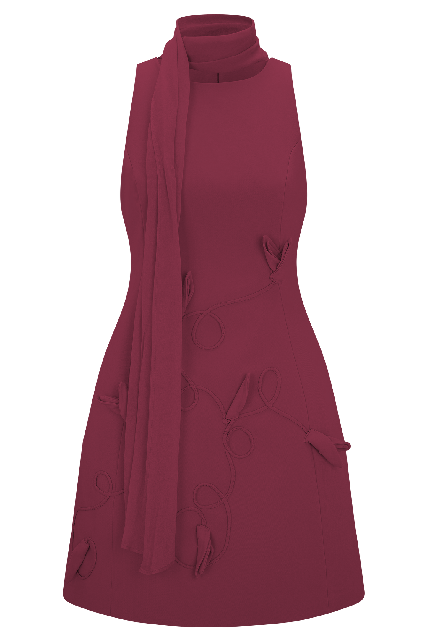 Mini-robe brodée Skyler Suiting - Vin rouge