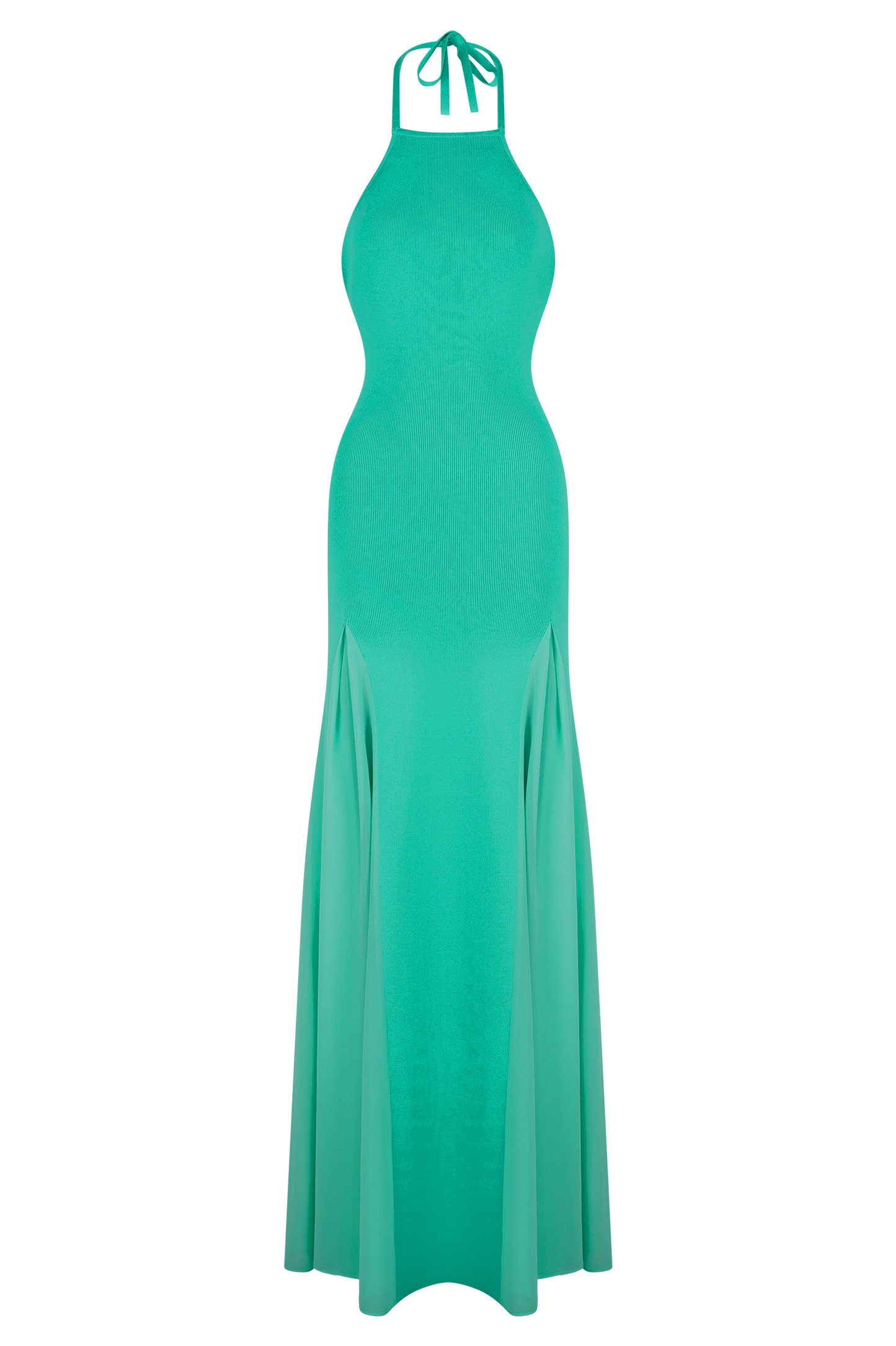 Robe Maxi Soleil en Tricot et Maille avec Décolleté Halter - Lagoon
