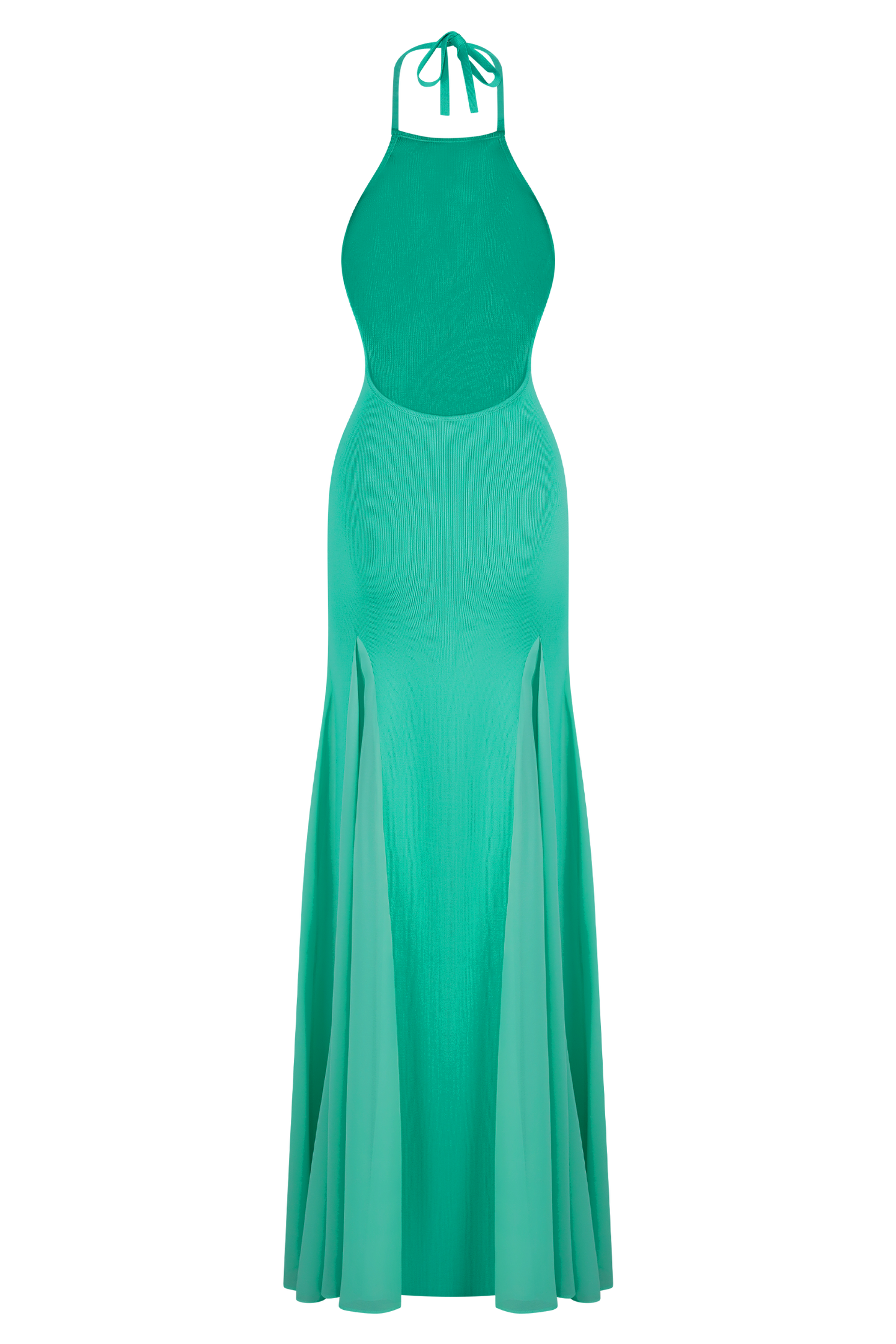 Robe Maxi Soleil en Tricot et Maille avec Décolleté Halter - Lagoon