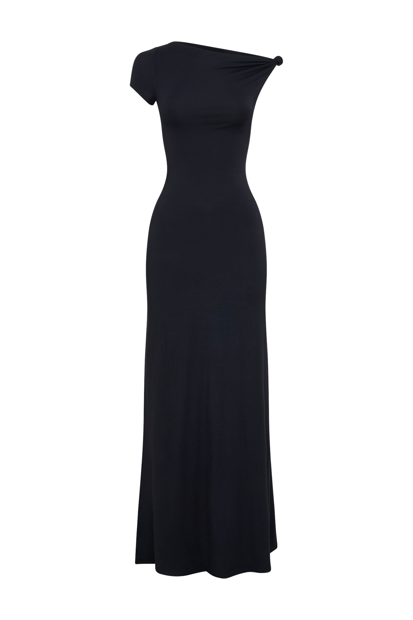 Robe Maxi Modal à Manches Courtes Tamsin - Noire