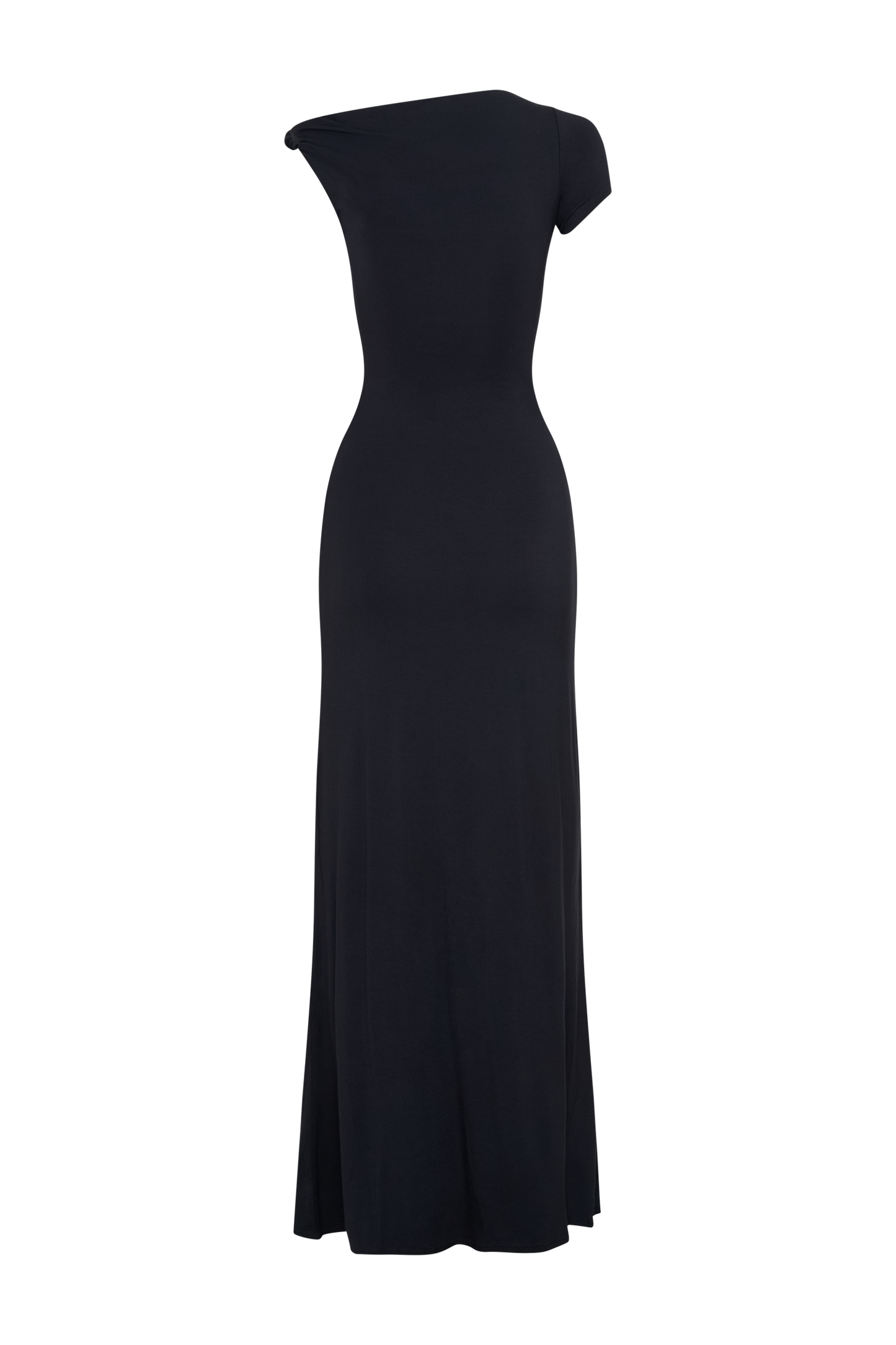Robe Maxi Modal à Manches Courtes Tamsin - Noire