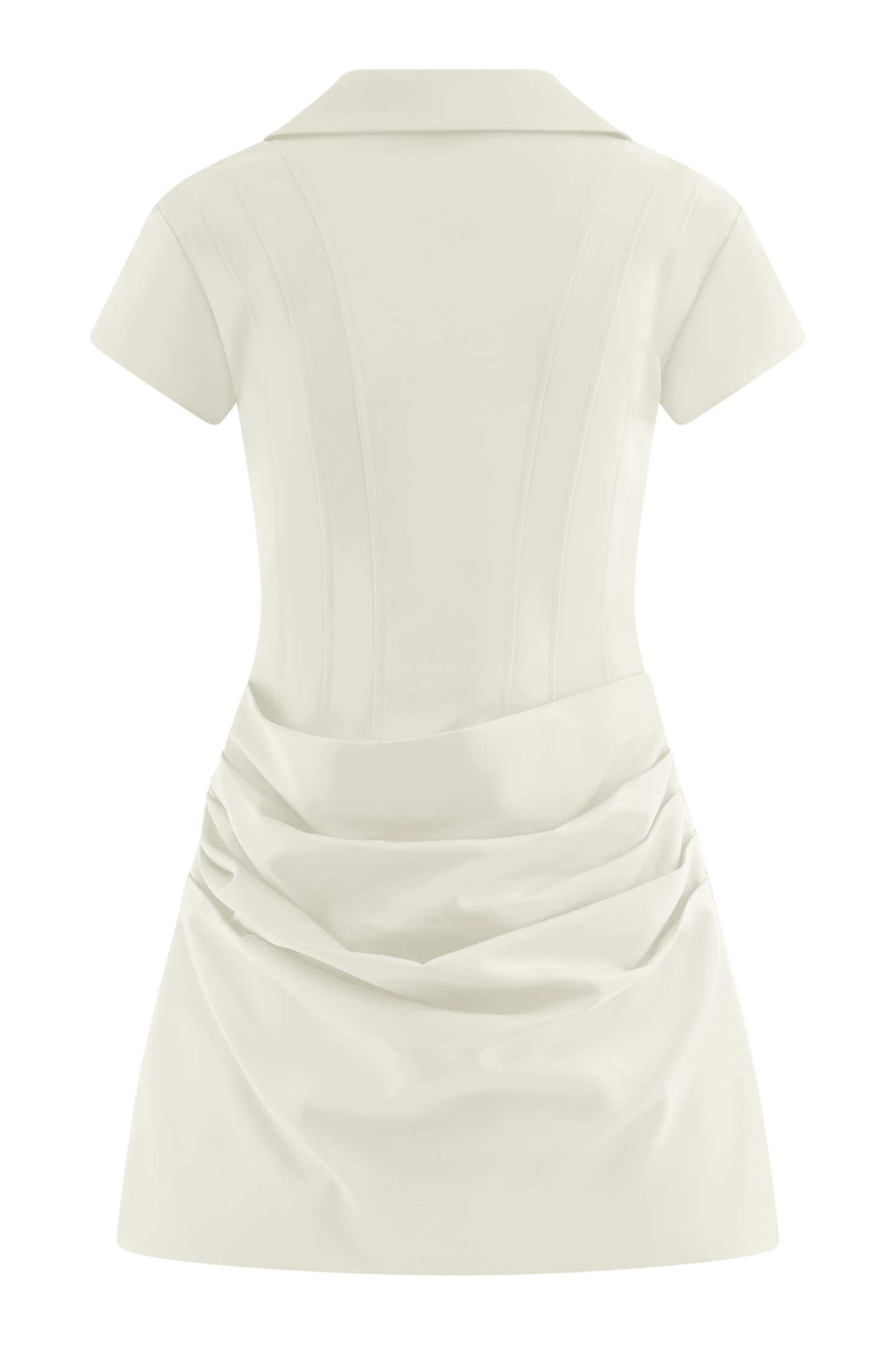 Mini-robe en coton à col montant Tarryn - Blanc