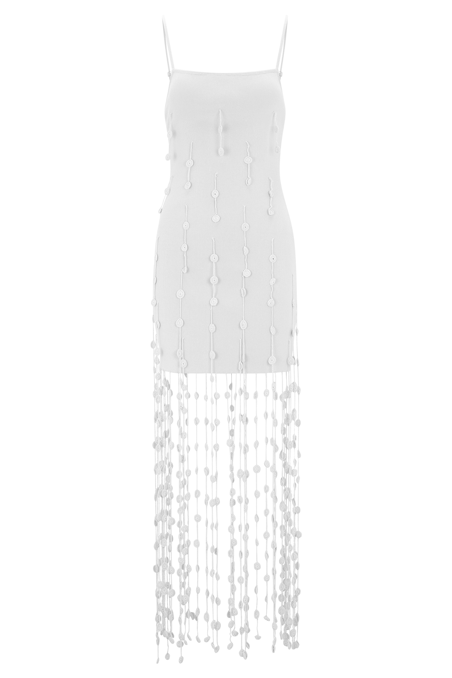 Robe mini fleur en tricot à la main Tove - Blanc
