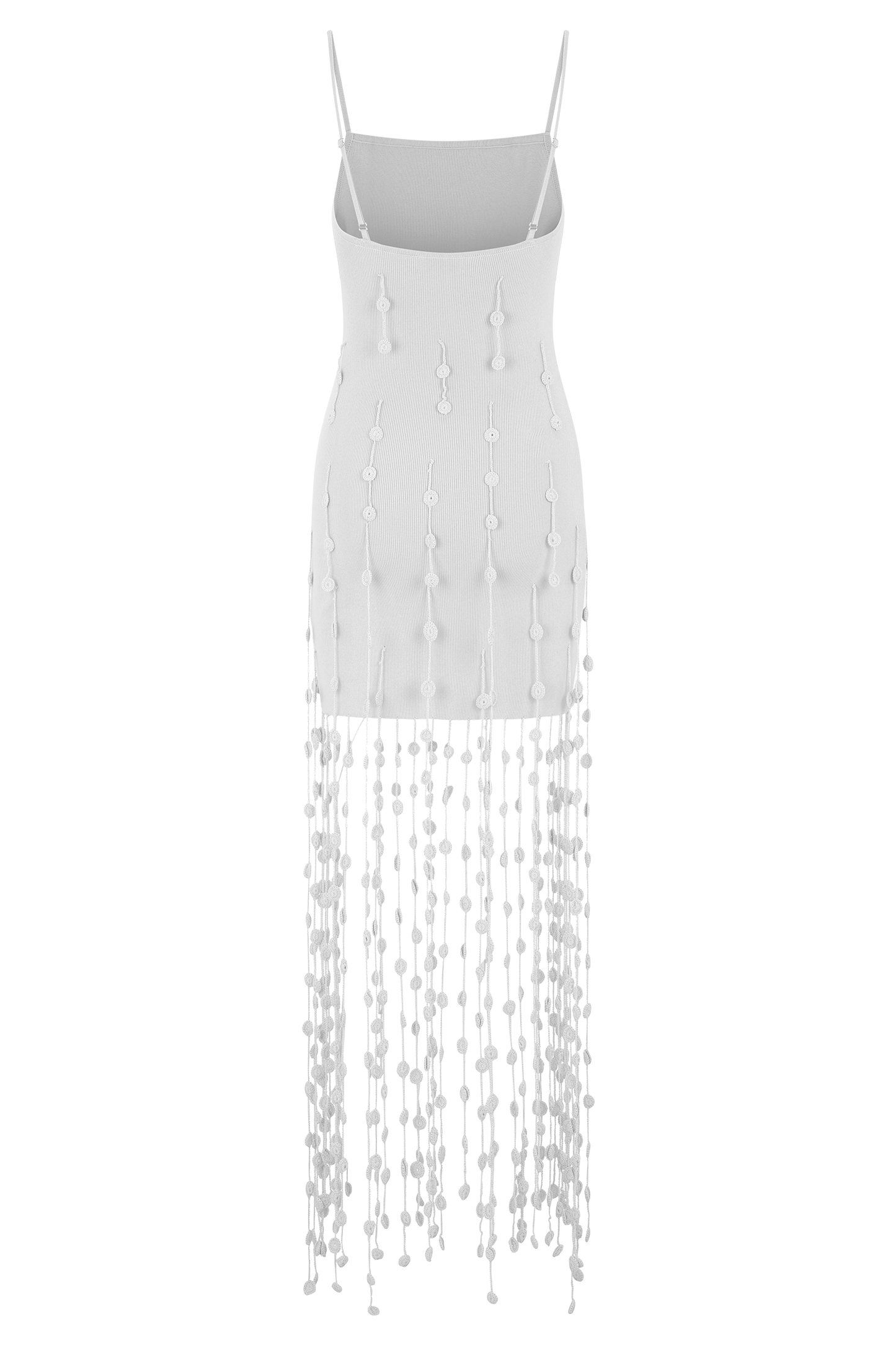 Robe mini fleur en tricot à la main Tove - Blanc
