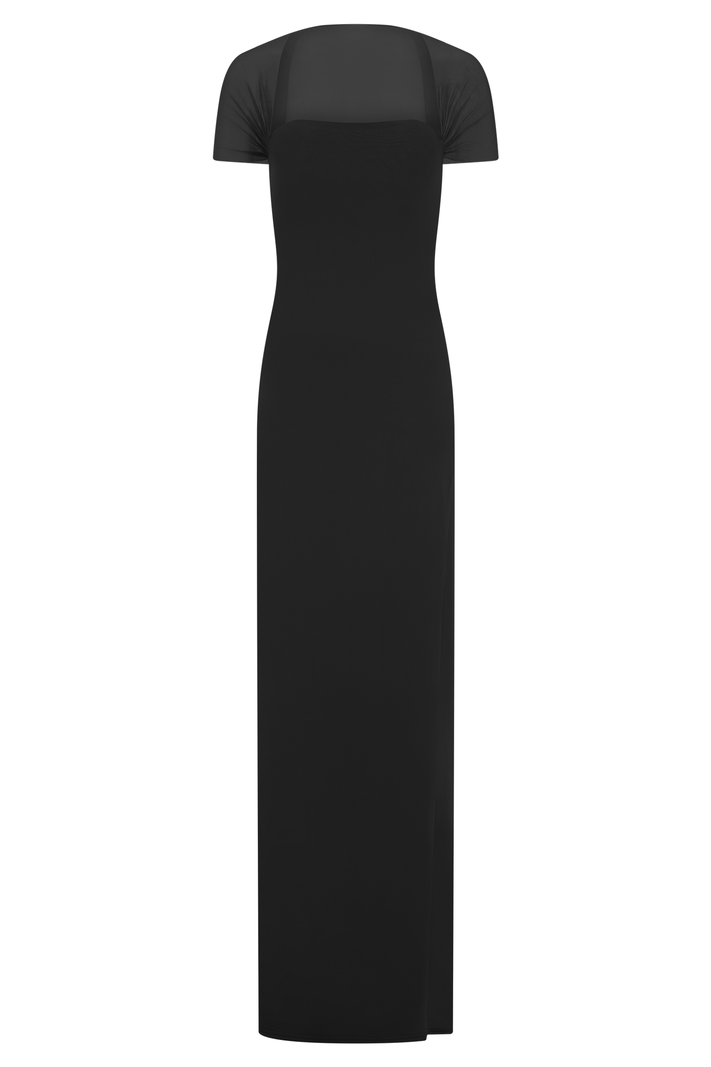 Robe maxi en mousseline et tulle à effet serpentin Wyatt - Noir