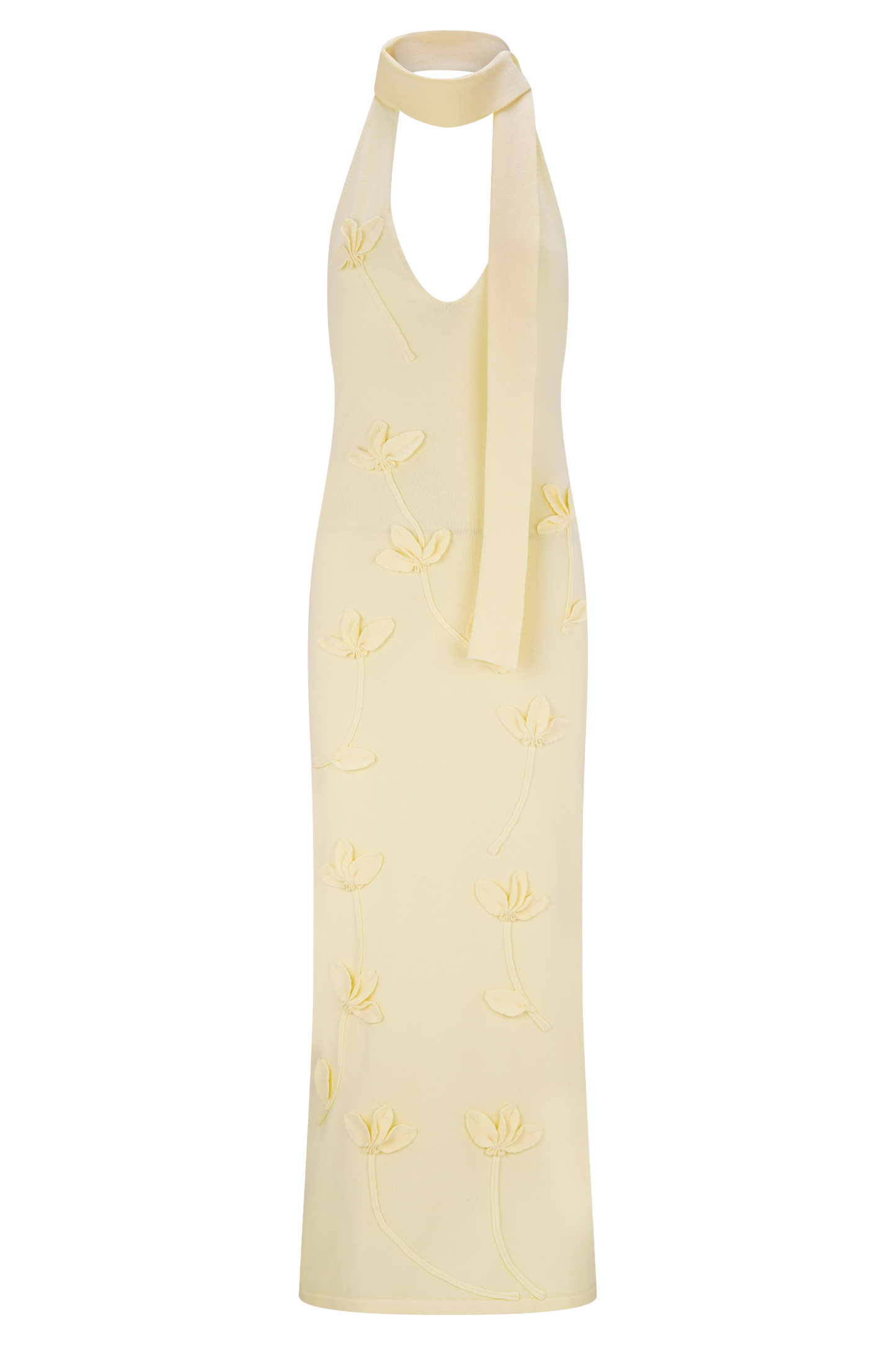 Robe midi en jersey floral Wynn - Citron