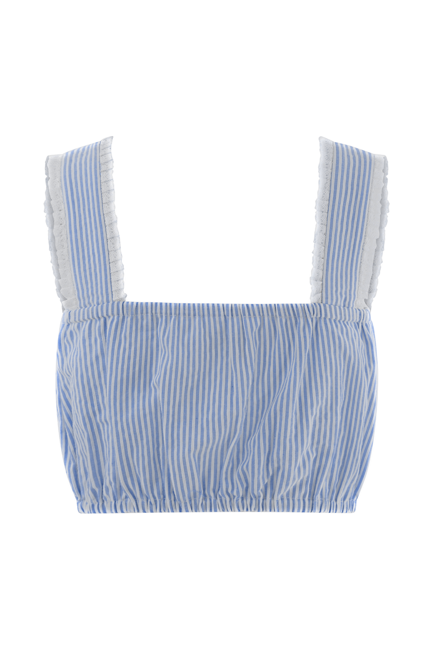 Crop top sans manches Gretel - rayures bleues