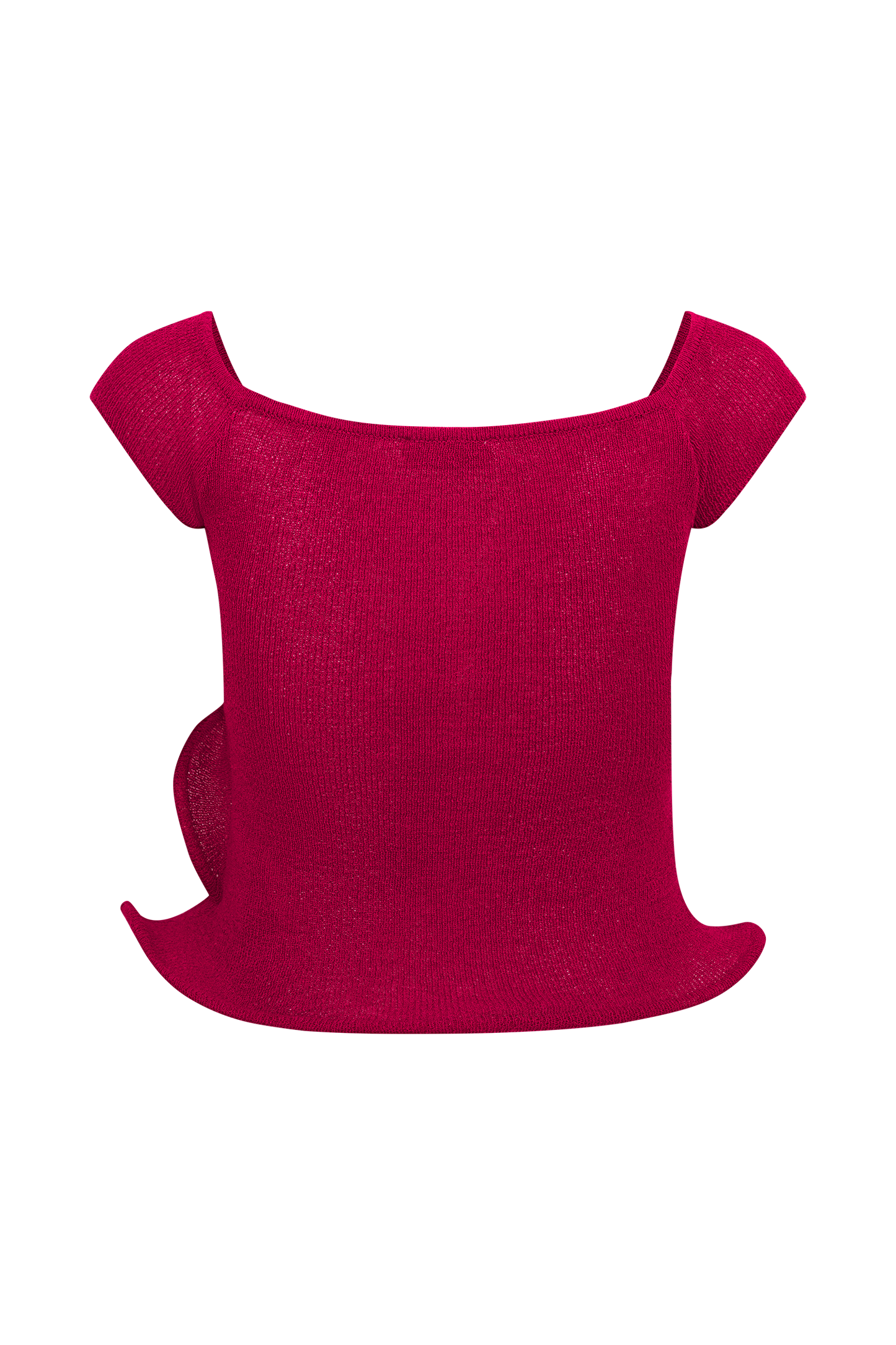 Haisley Haut en Tricot Décolleté Croisé - Framboise