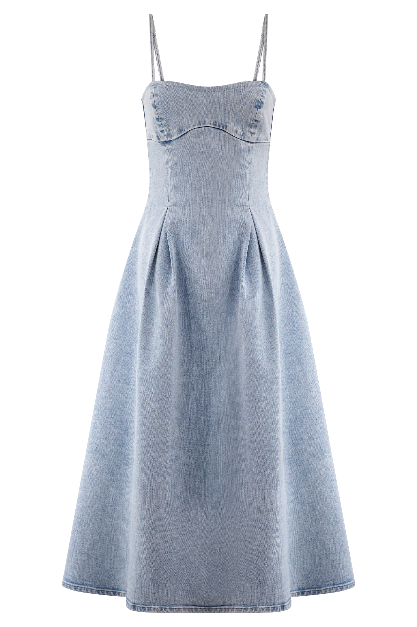 Harlyn Robe Midi en Jean - Bleu Clair