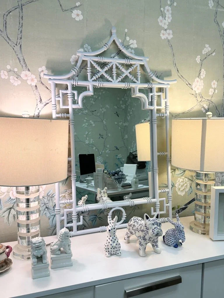 Miroir Pagode bleu pâle