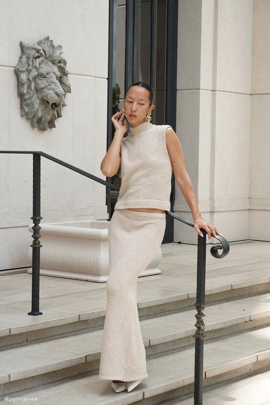 Jupe Maxi Boucle Moira - Blé