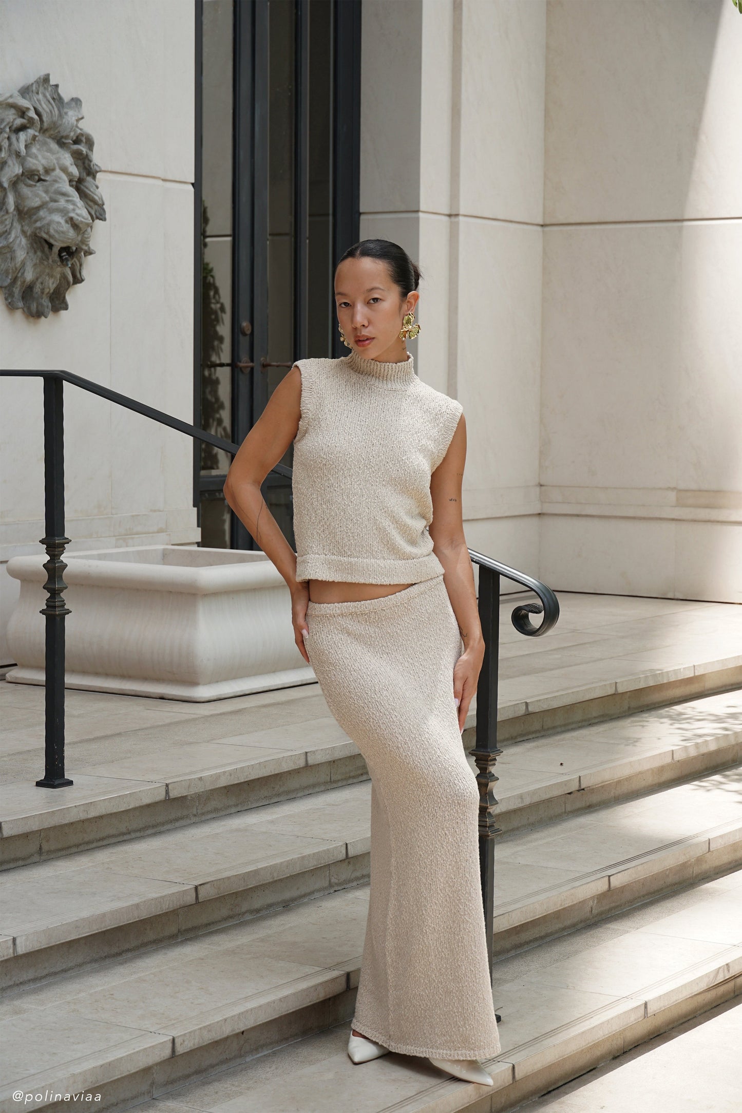 Jupe Maxi Boucle Moira - Blé
