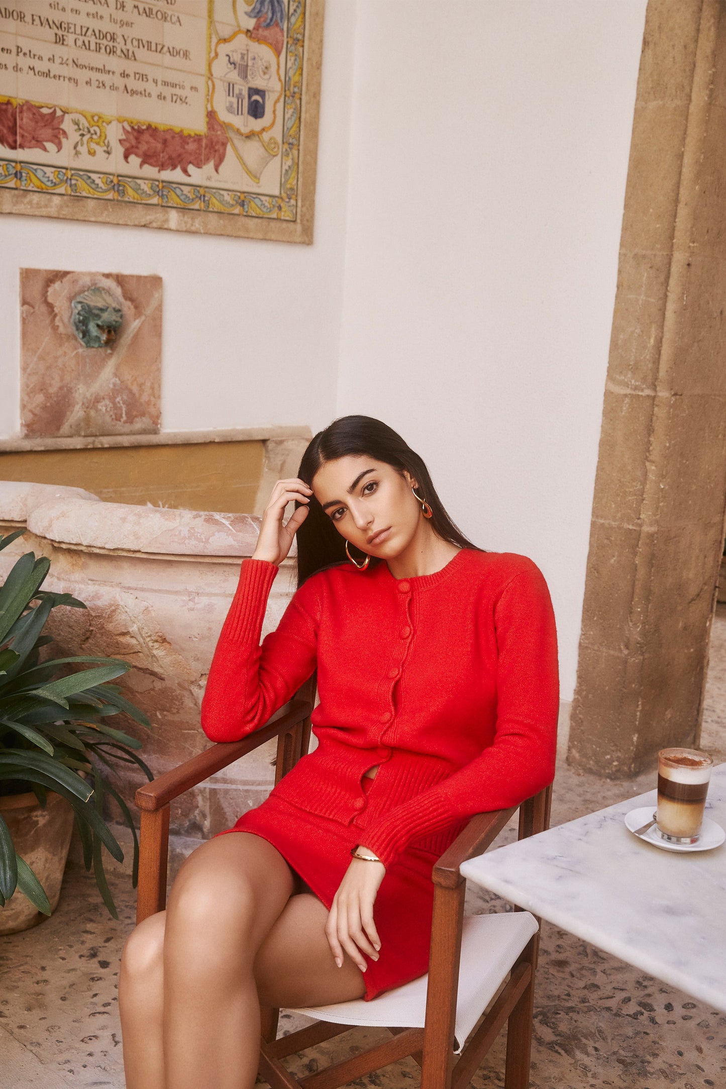 Cardigan en tricot ample Genevieve - Rubis