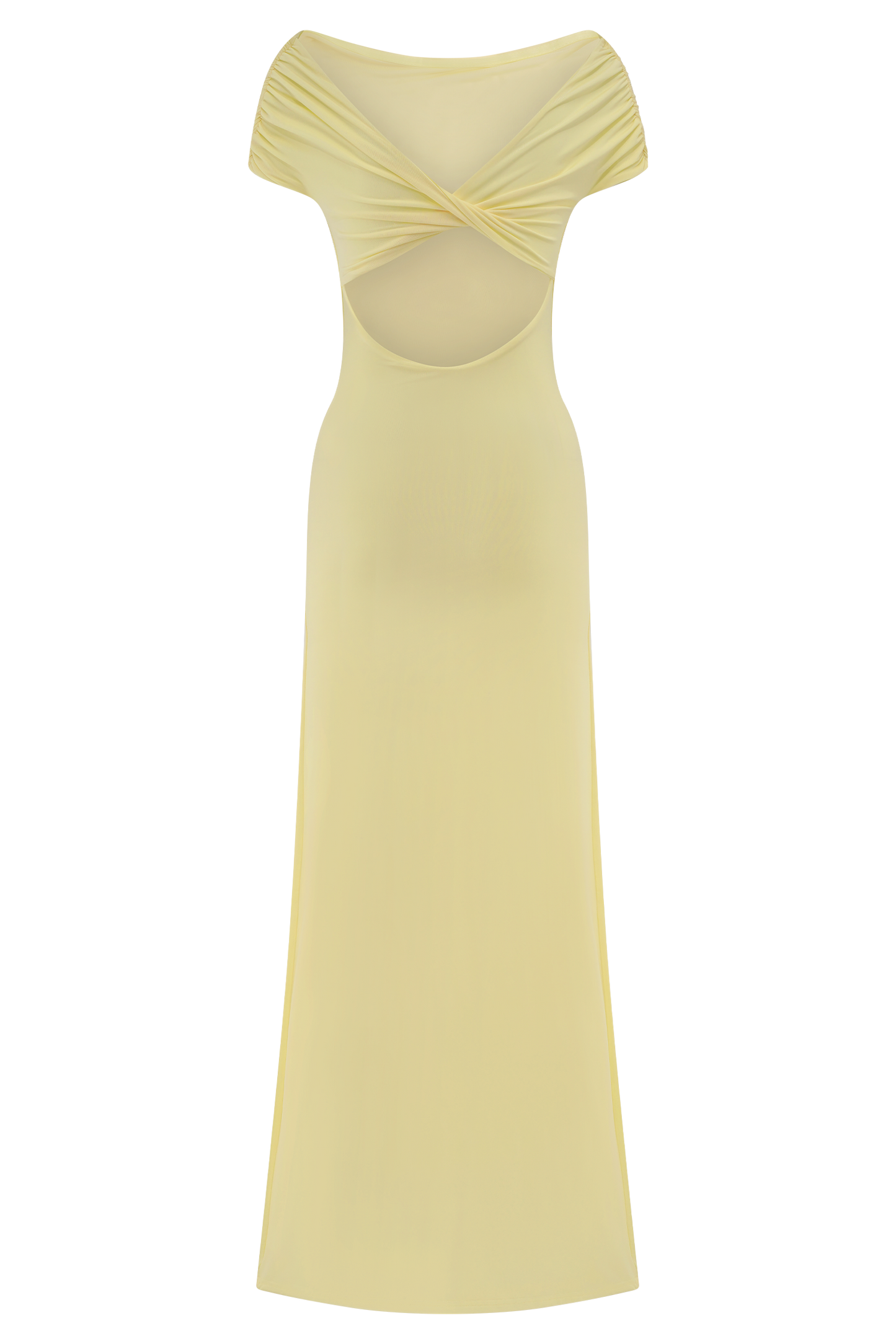Imogen Robe Maxi Épaules Découvertes et Étroite - Citron