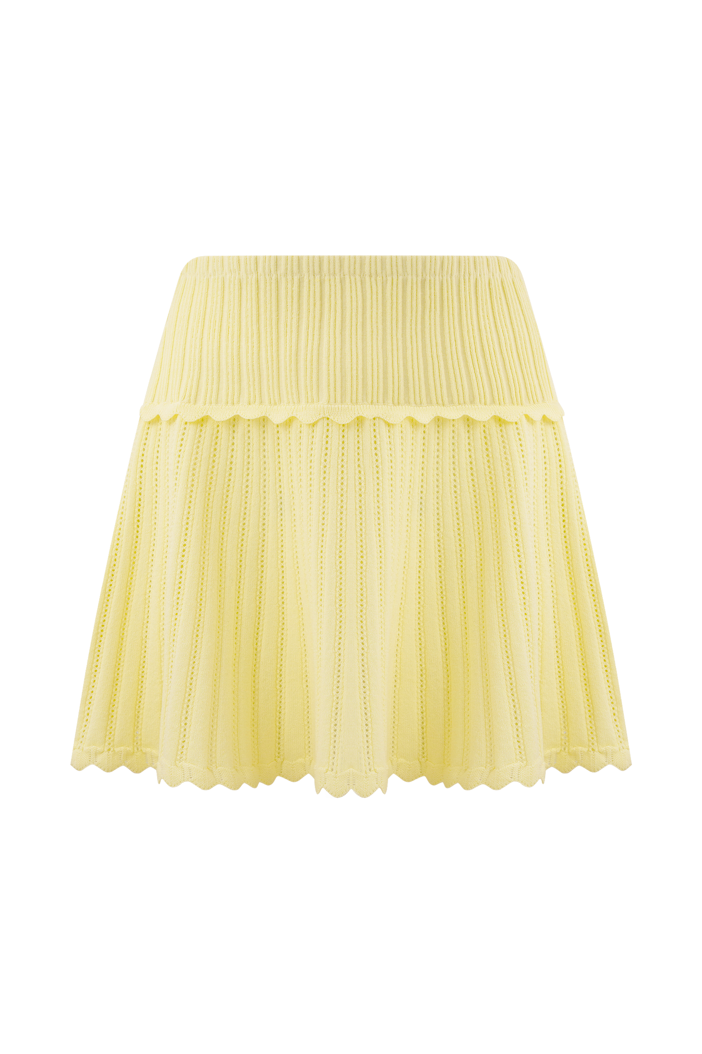 Jupe mini en tricot pointelle Indy - Citron