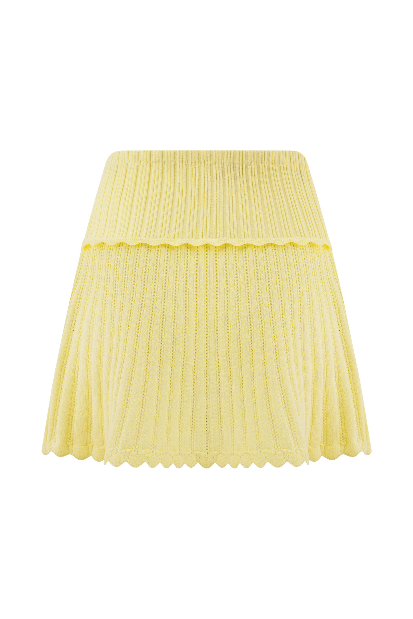 Jupe mini en tricot pointelle Indy - Citron
