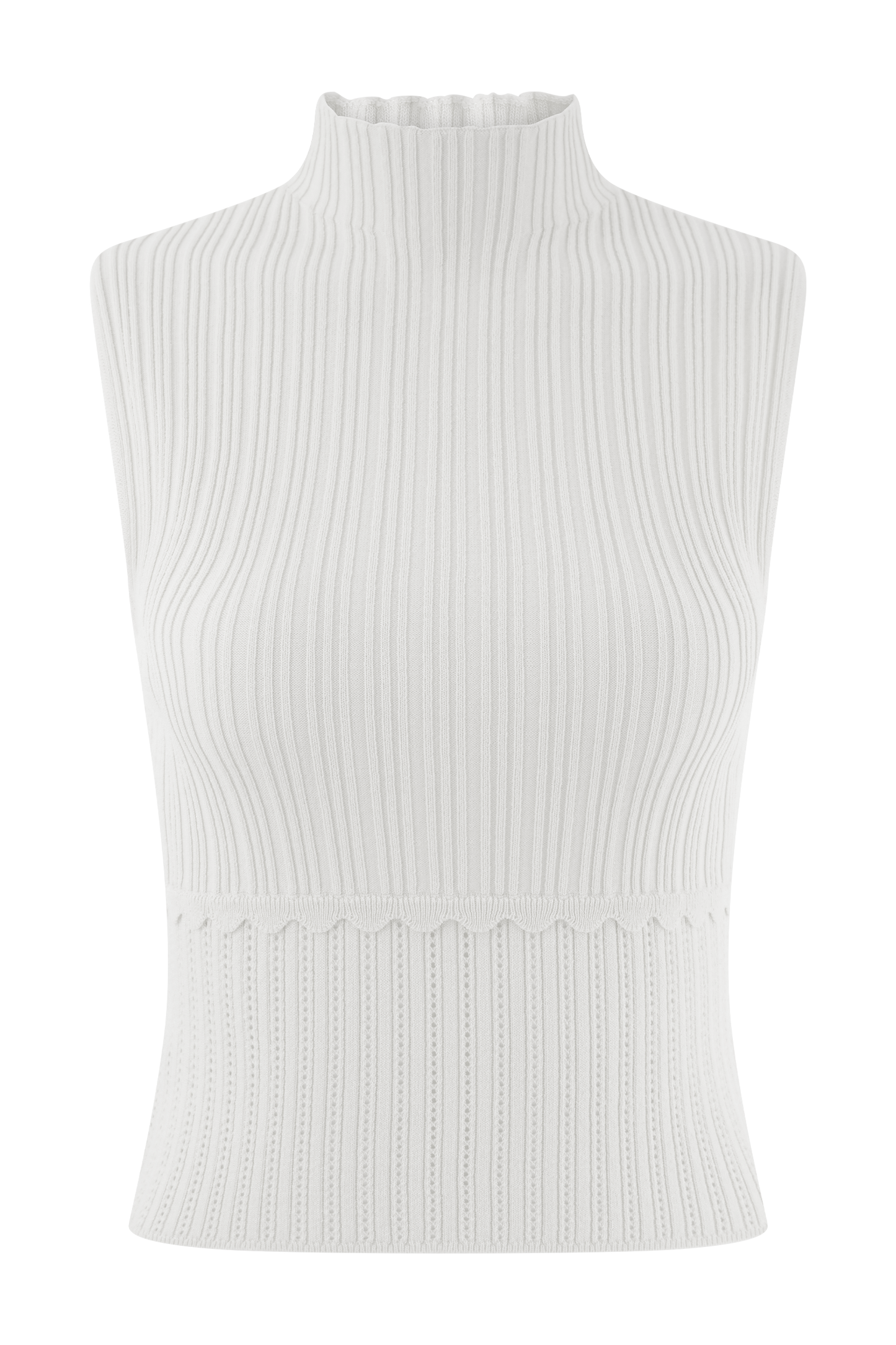 Top en tricot pointelle Indy - Ivoire