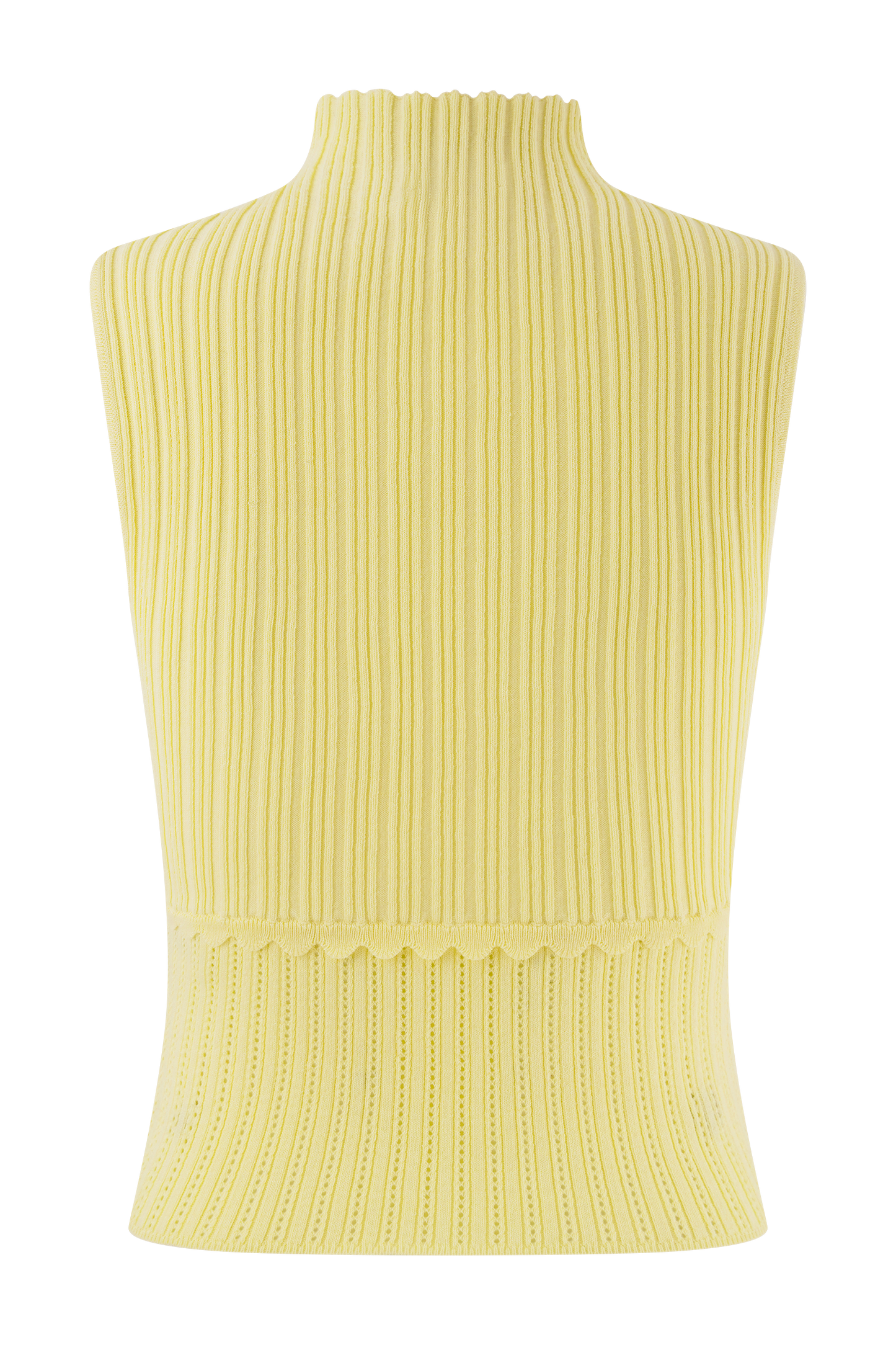 Top en tricot à mailles pointillées Indy - Citron