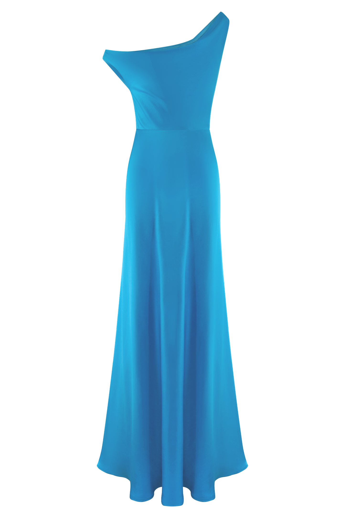 Robe Maxi Jacinta à une épaule - Bleu Cyan