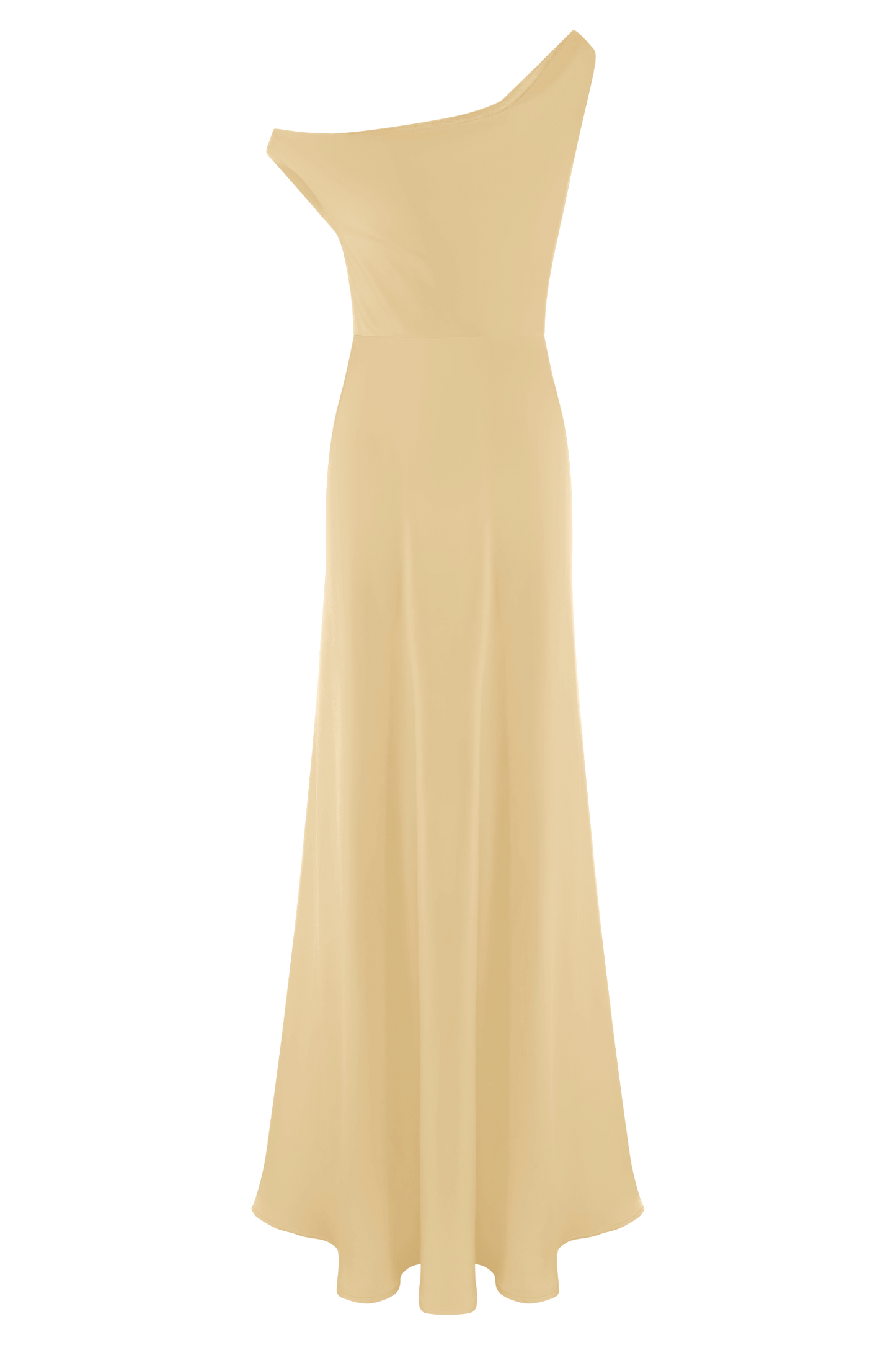 Robe Maxi Jacinta à une épaule - Citron Pastel