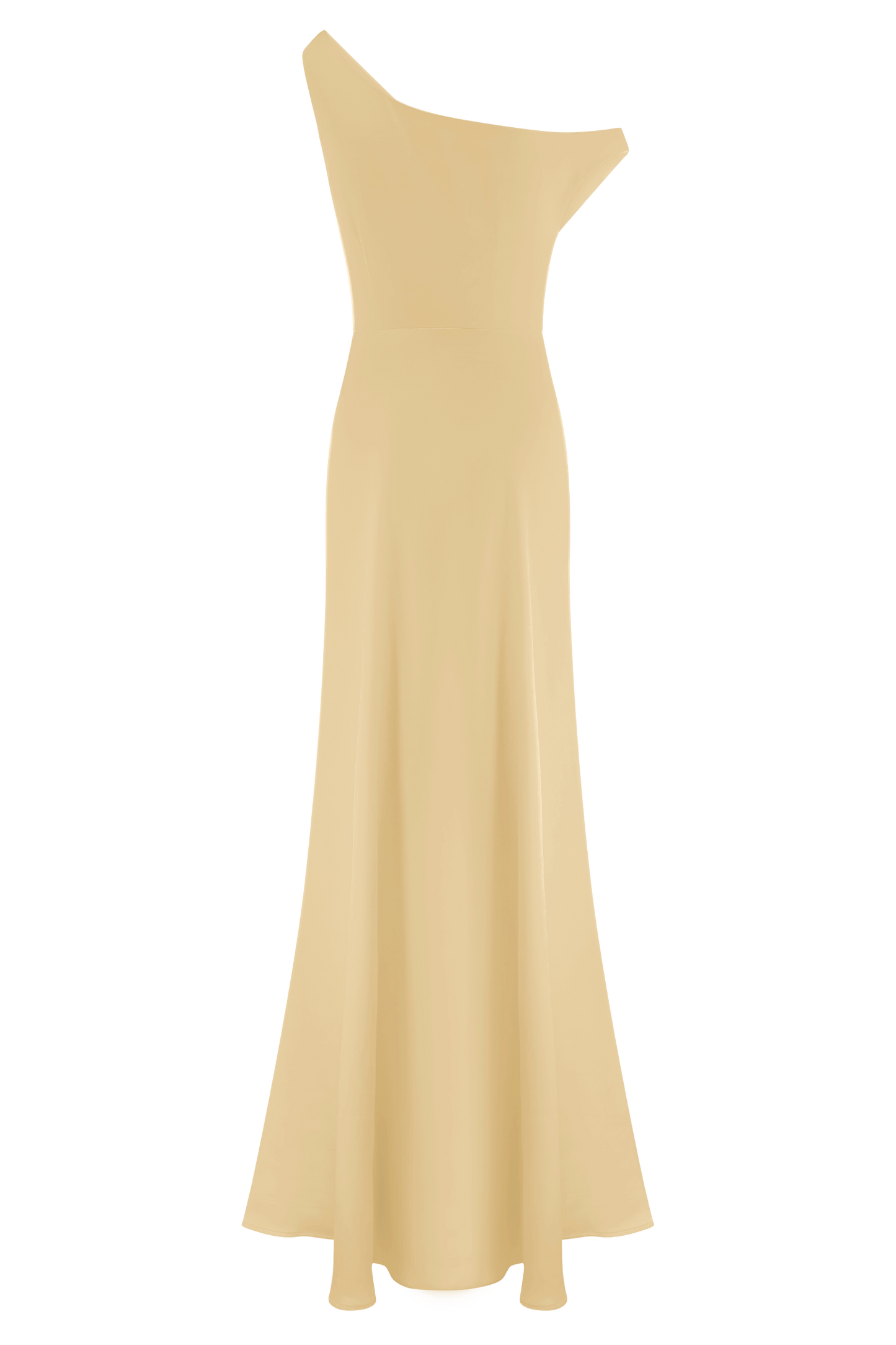 Robe Maxi Jacinta à une épaule - Citron Pastel