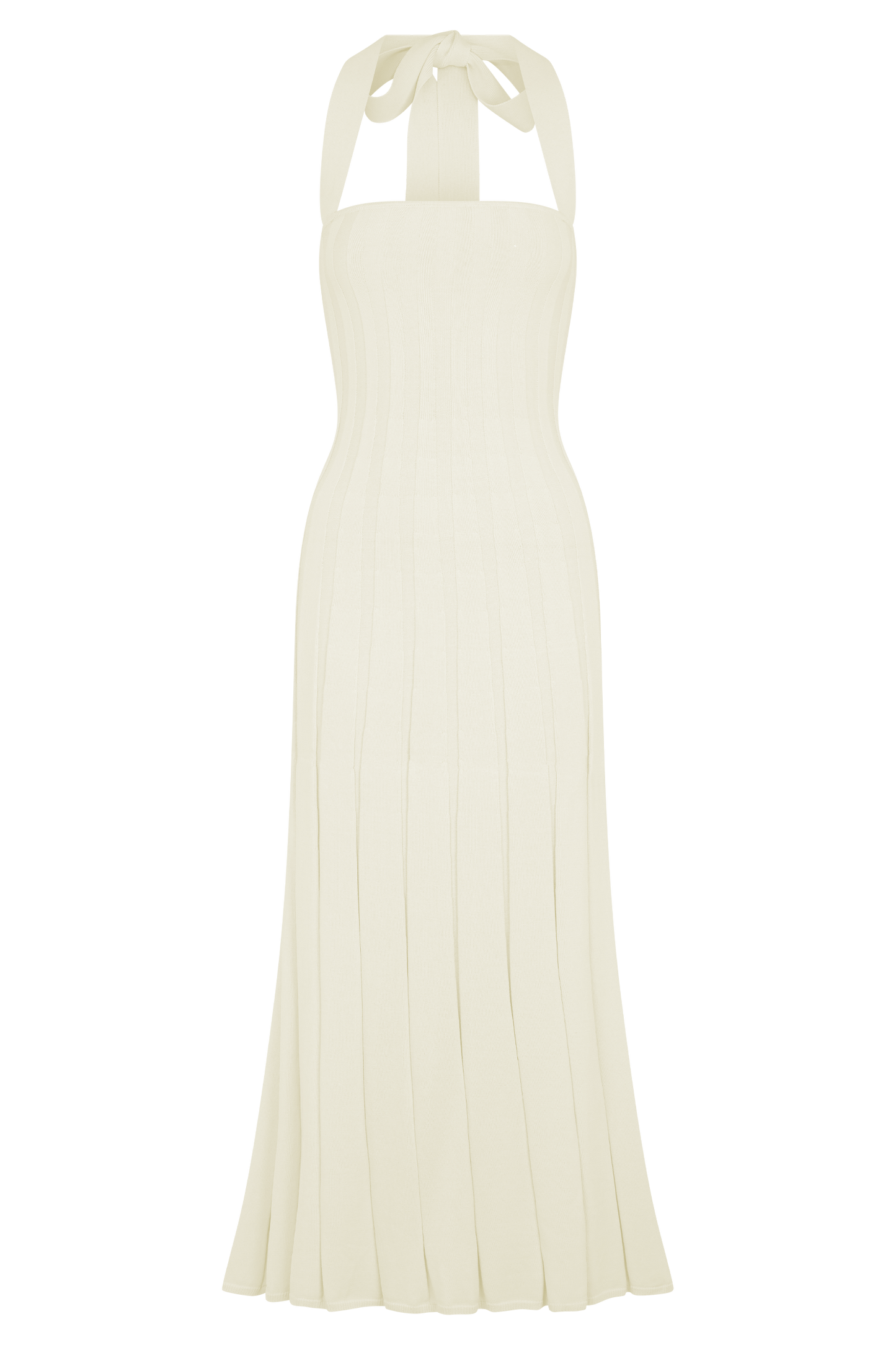 Robe midi en jersey Jacqui à col montant - Ivoire