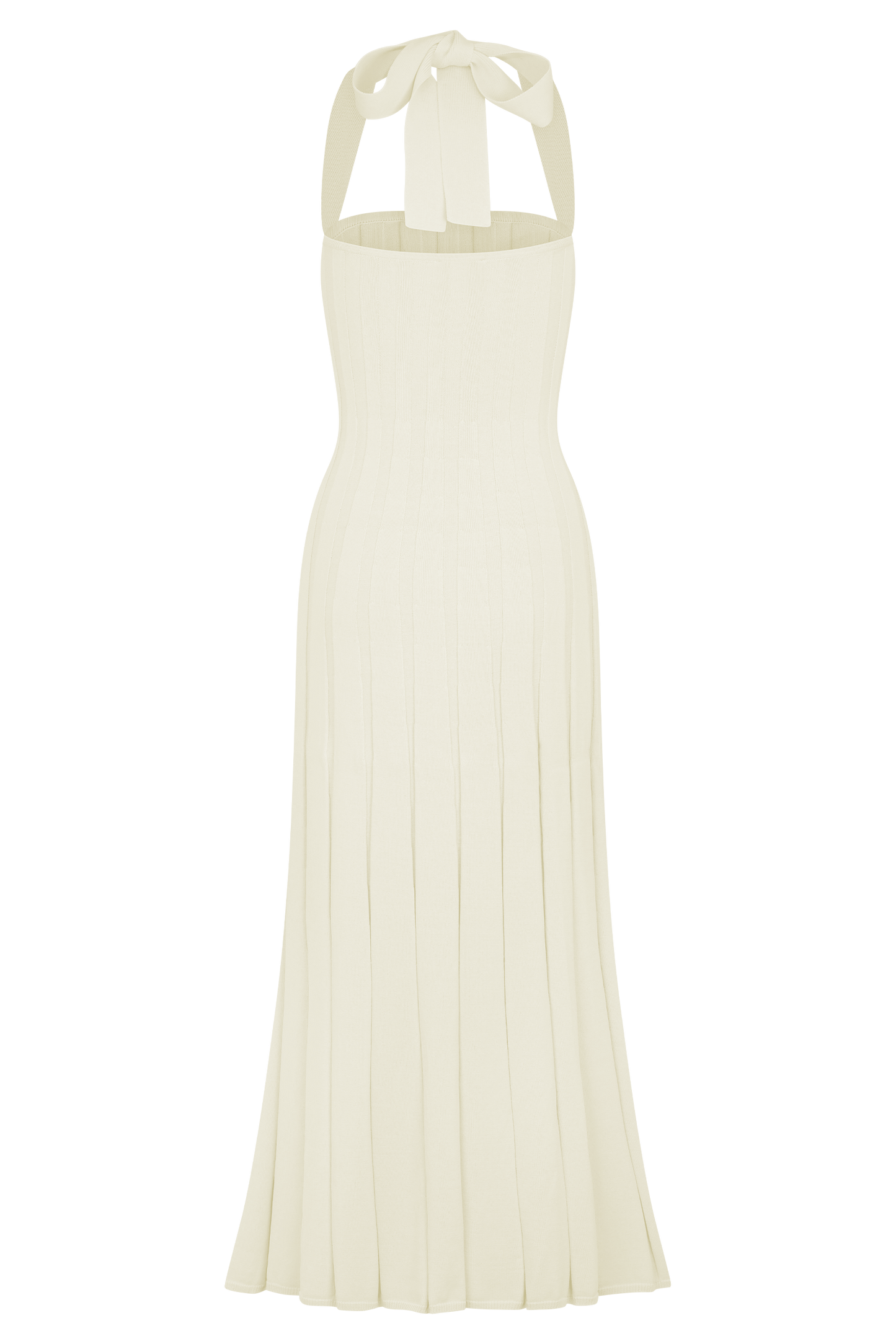 Robe midi en jersey Jacqui à col montant - Ivoire