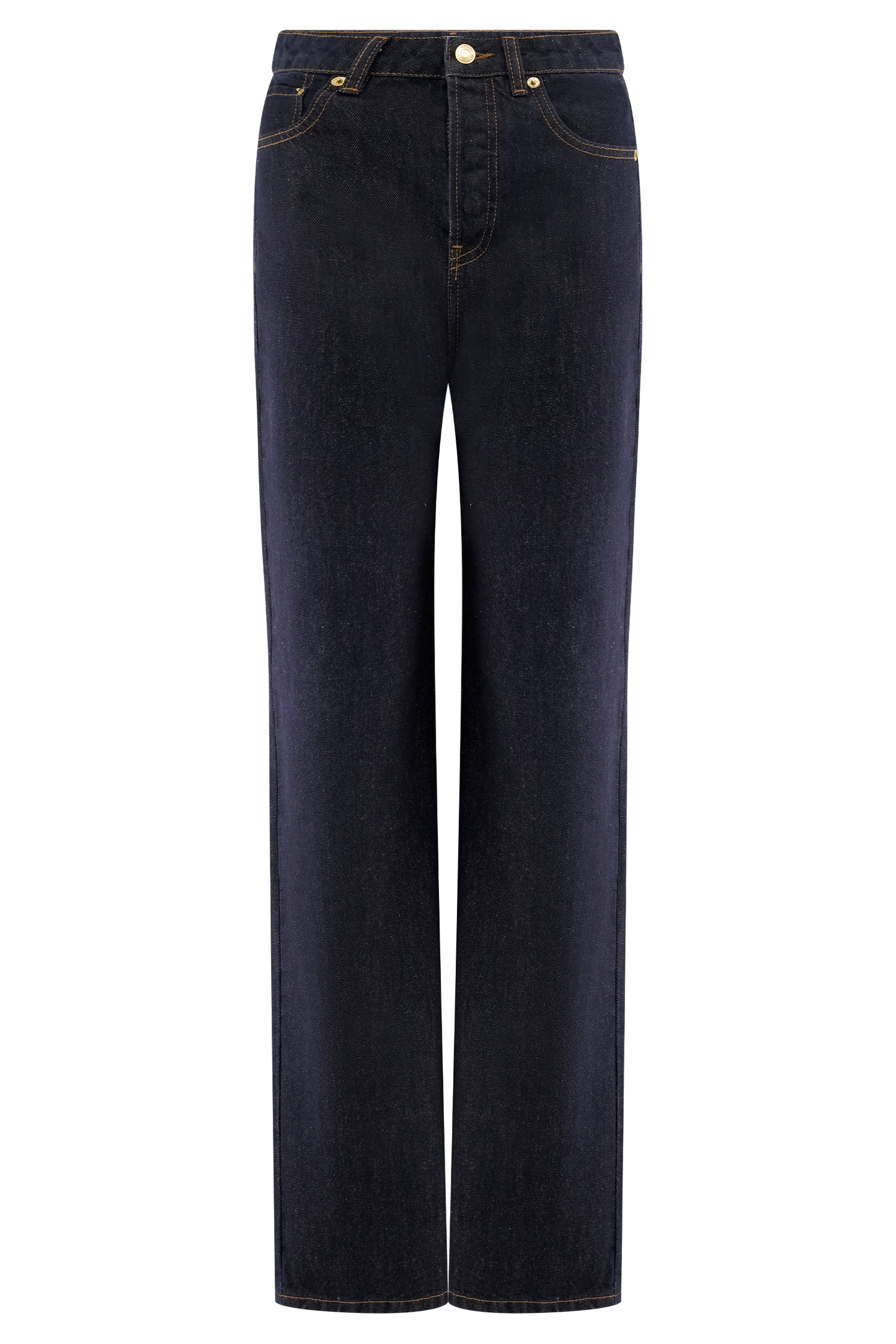Jean droit taille haute Janine - Bleu indigo délavé