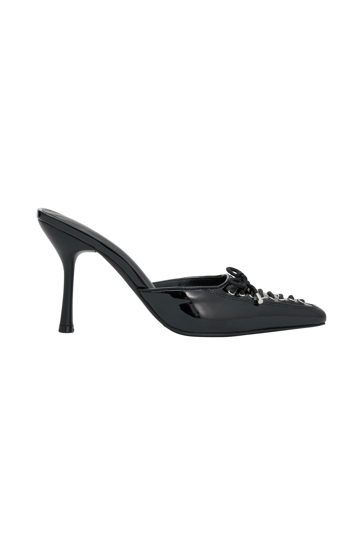 Joanne - Chaussures à talons à lacets en cuir verni - Noir