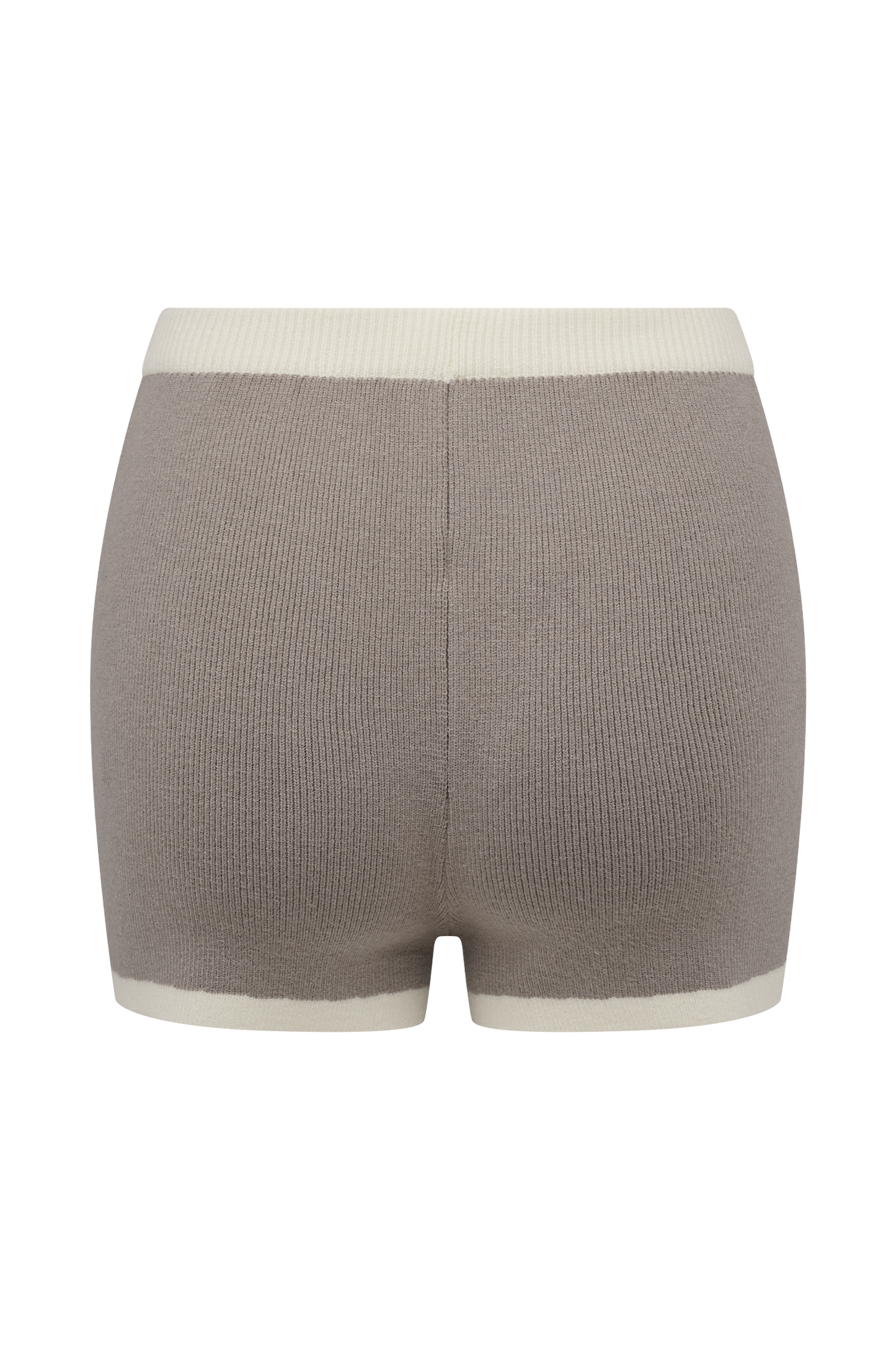 Shorts en tricot contrasté Julianne - Gris pierre/Ivoire