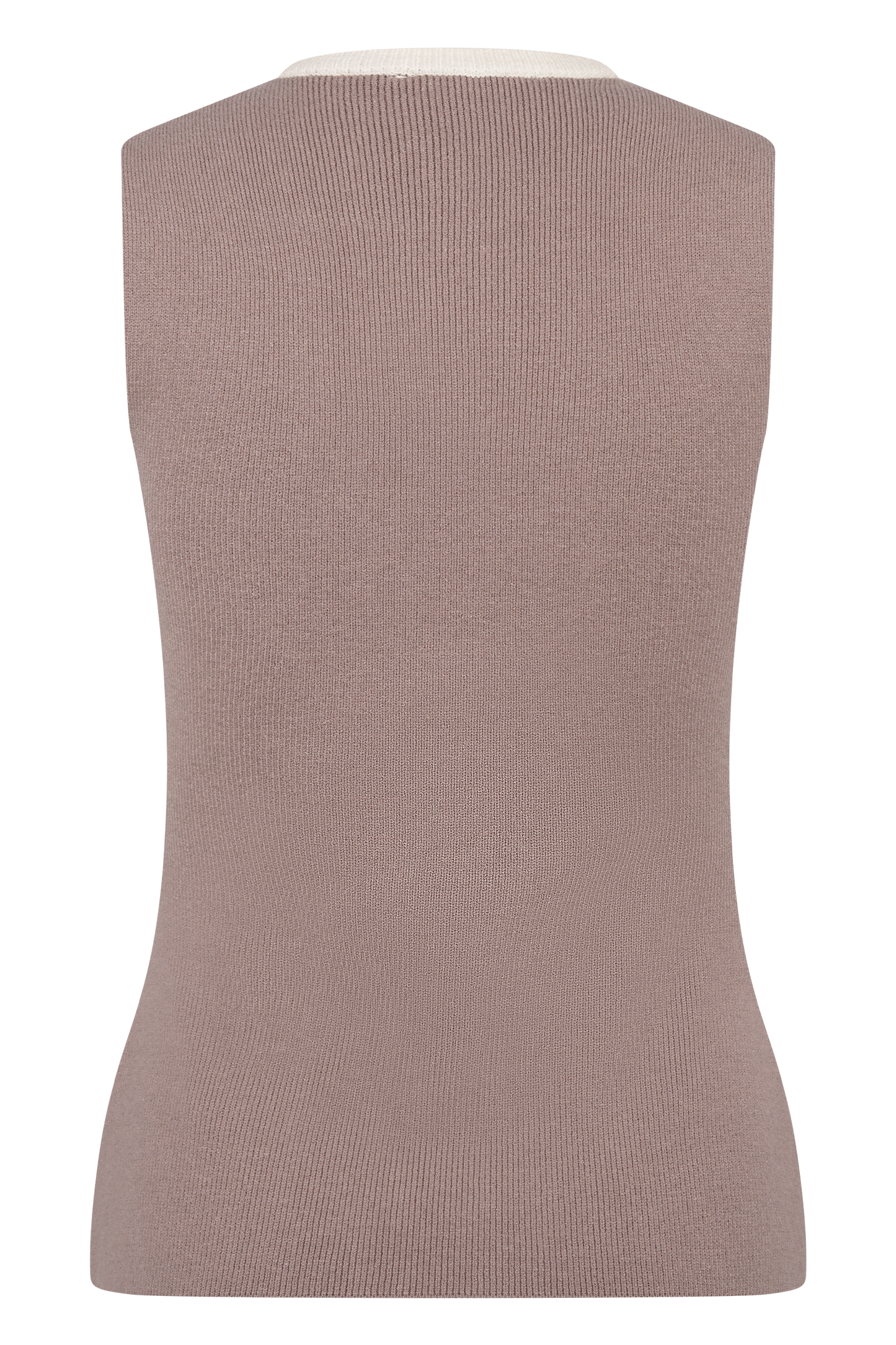 Top en tricot contrasté Julianne - Gris pierre/Ivoire