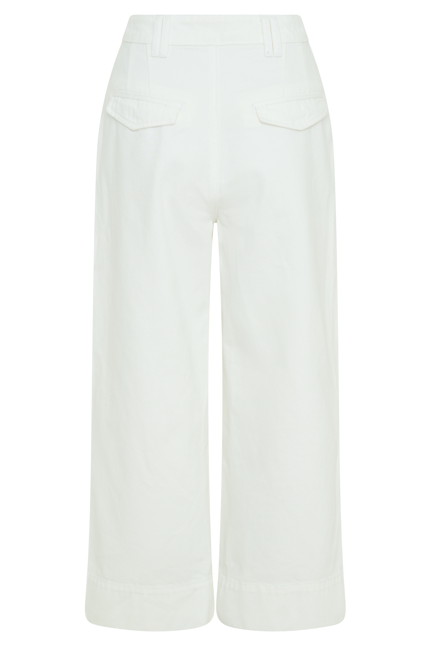 Jeans taille haute et jambe large, modèle Kaitlyn - Blanc