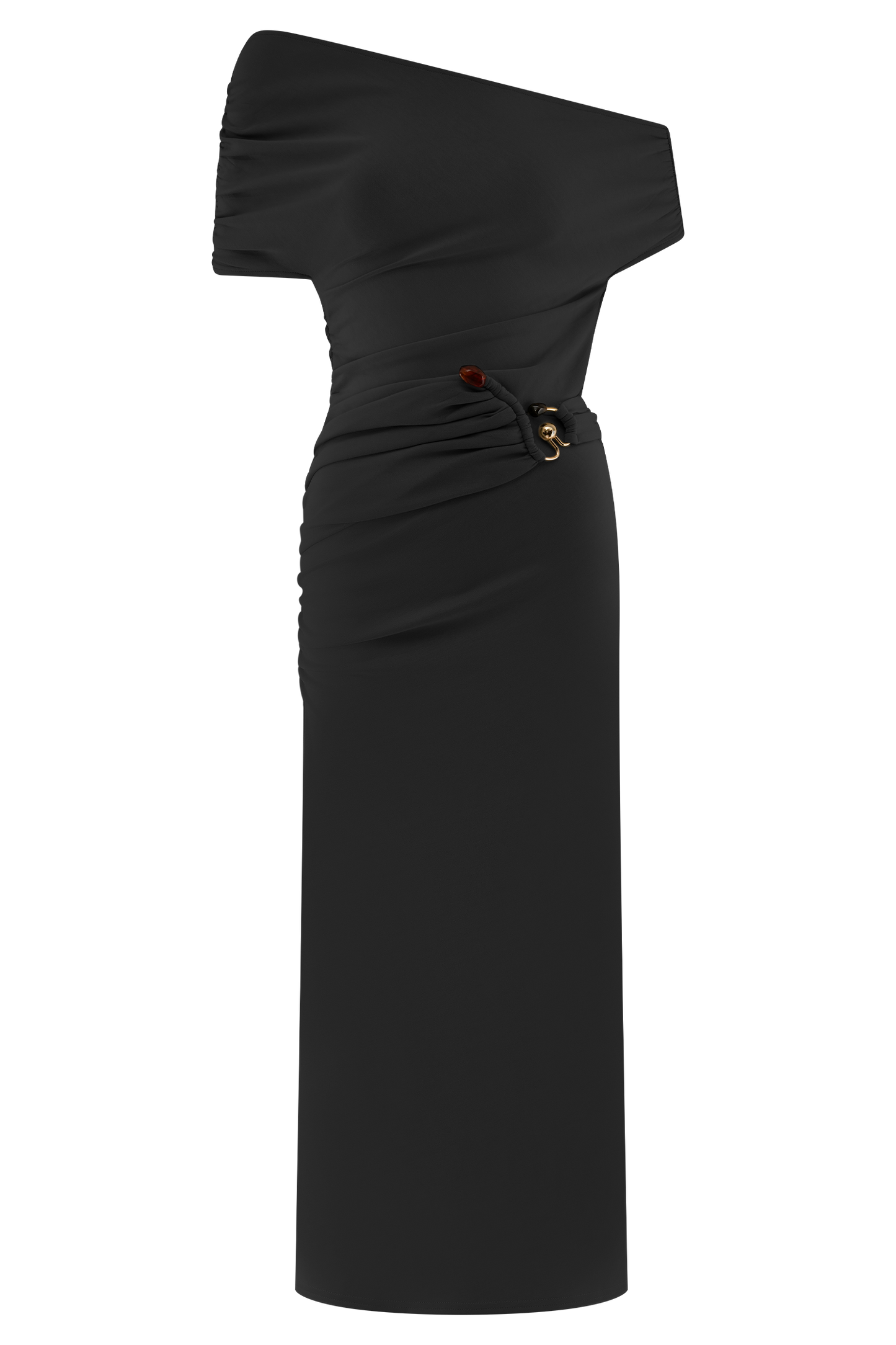 Robe midi en jersey scuba Kendra avec accessoires - Noir