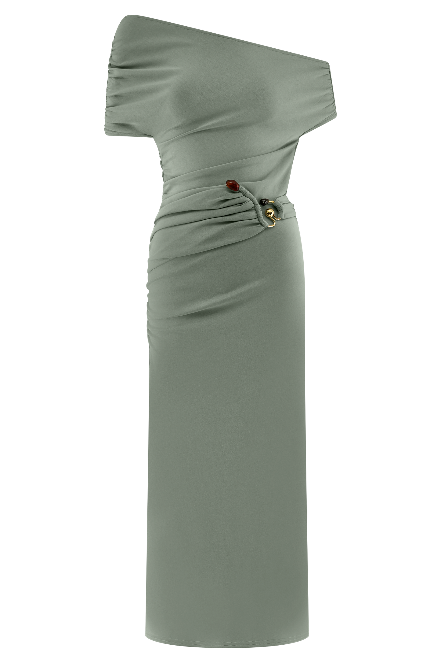 Robe midi en jersey scuba Kendra avec accessoires - SAGE