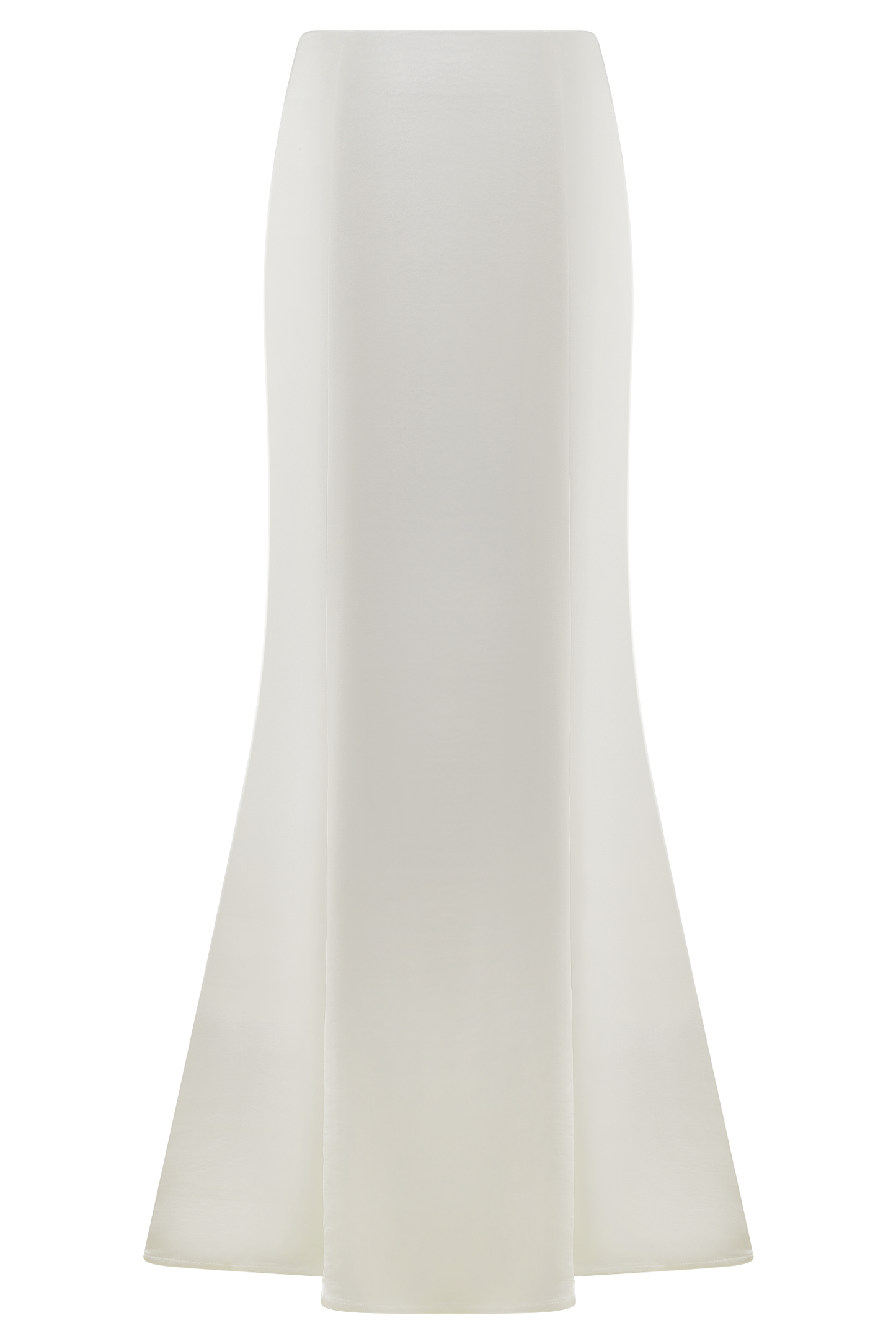Jupe Maxi Queue de Poisson en Satin Khloe - Blanche