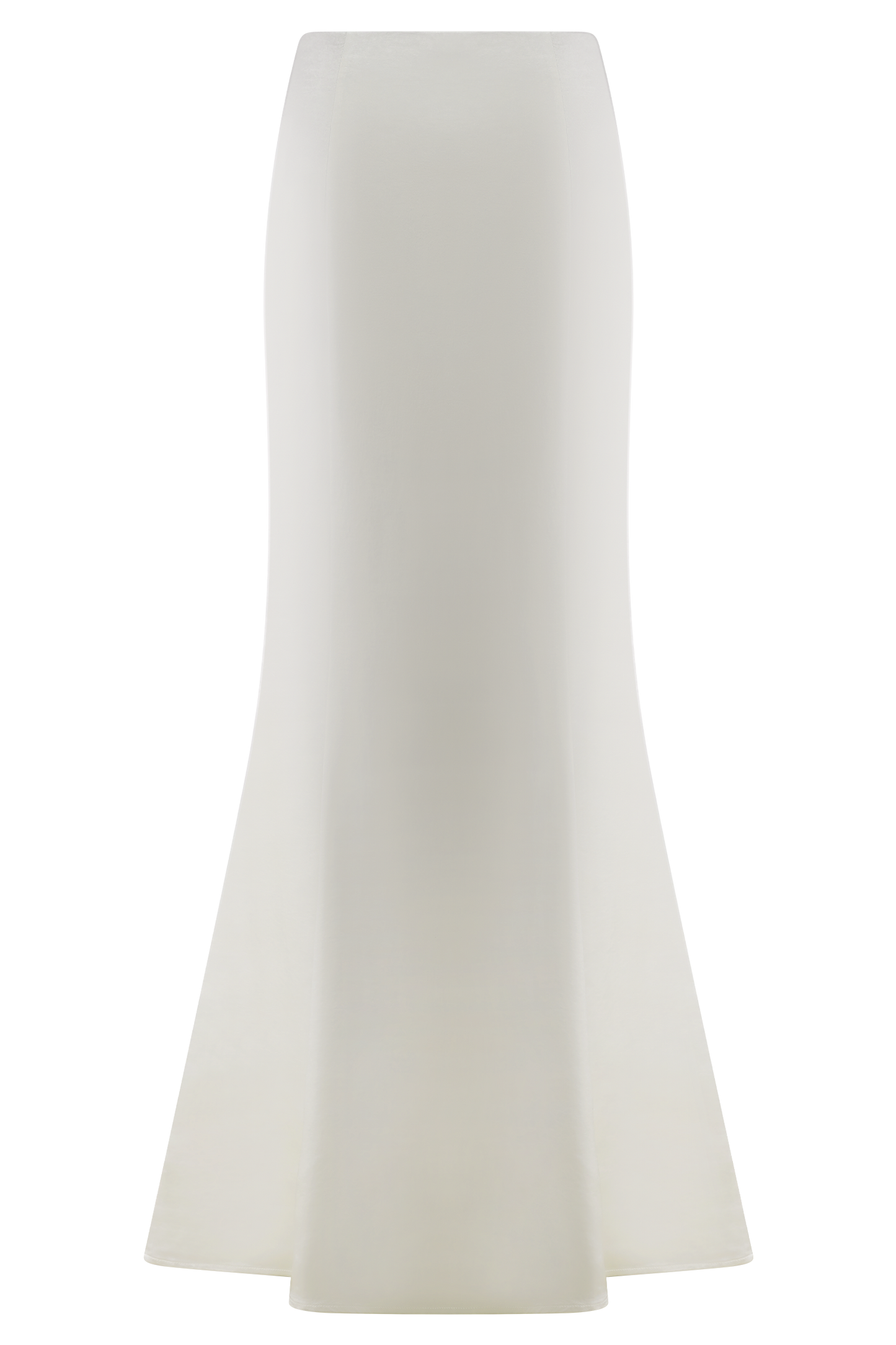Jupe Maxi Queue de Poisson en Satin Khloe - Blanche