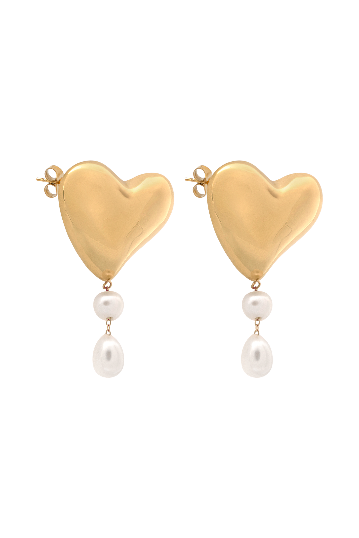 Boucles d'oreilles perles en forme de cœur Kiara - Or