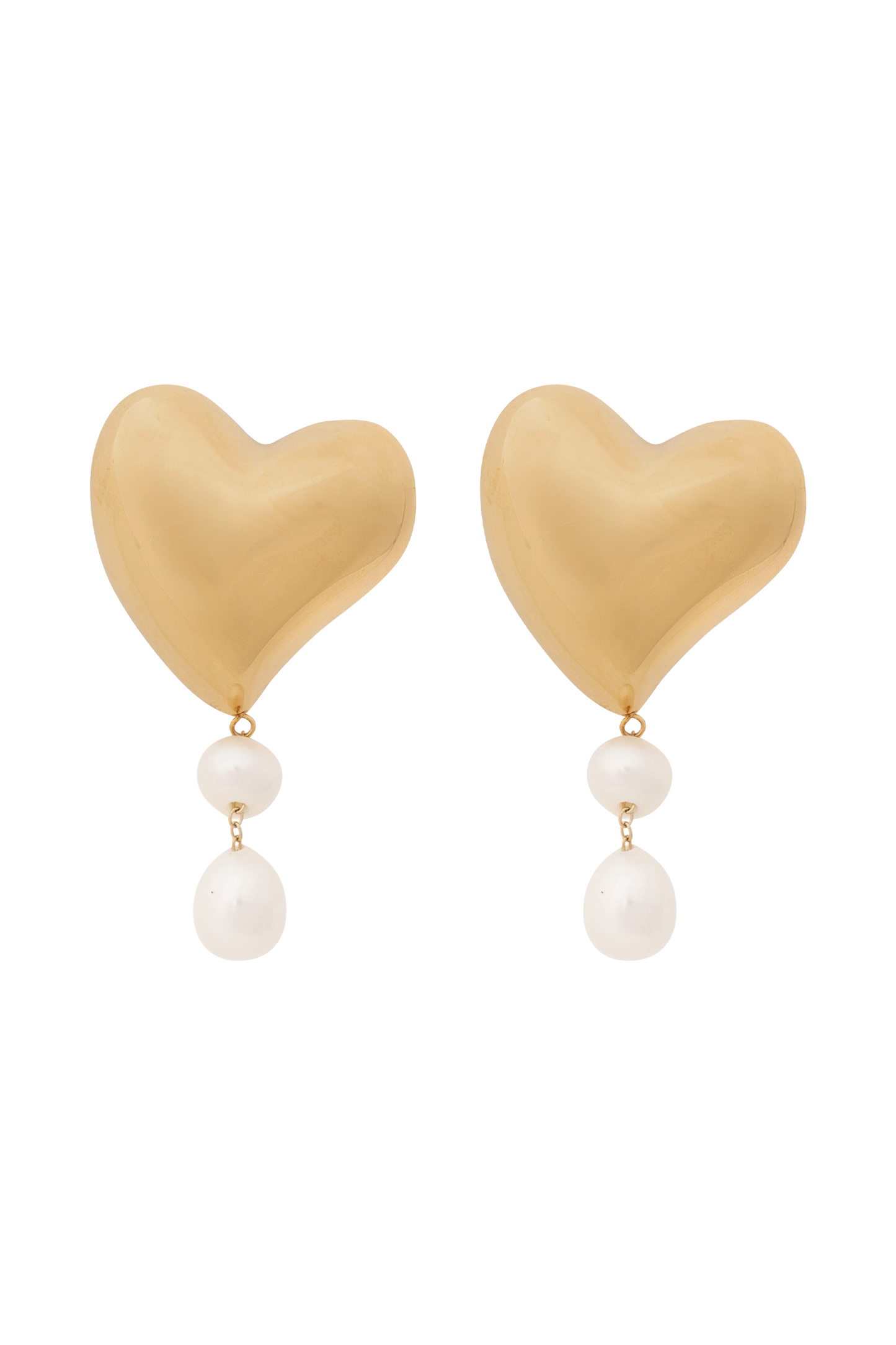 Boucles d'oreilles perles en forme de cœur Kiara - Or