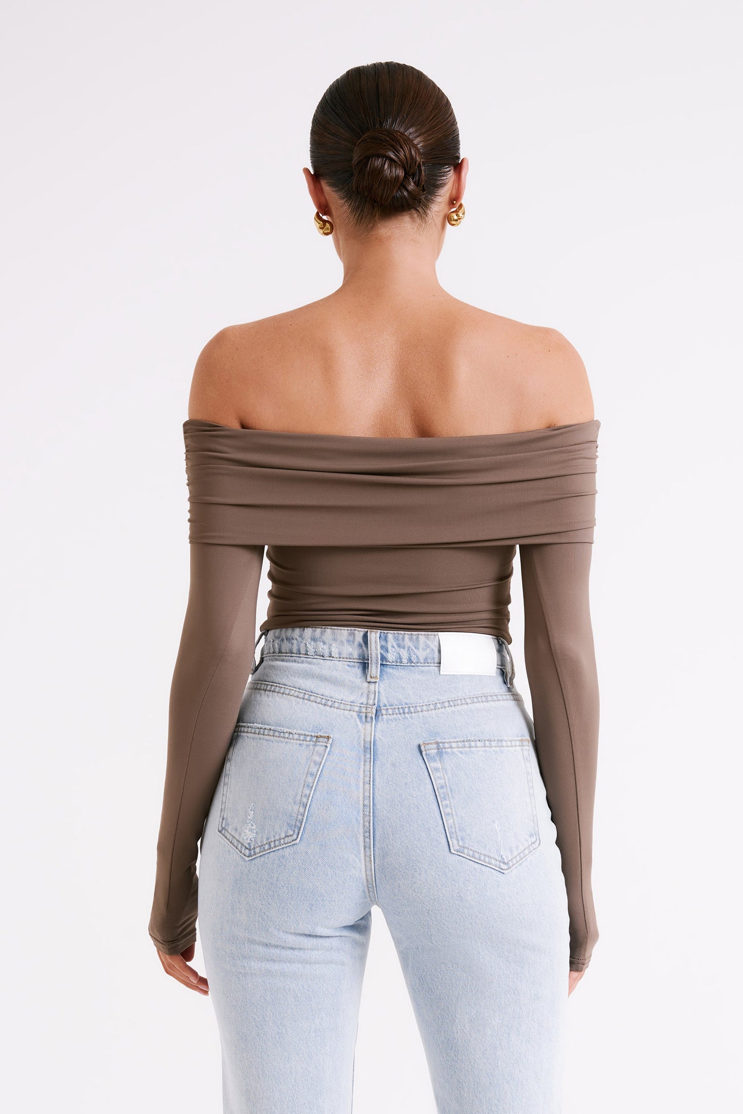 Top décolleté épaules dénudées en nylon recyclé Lucinda - Coco
