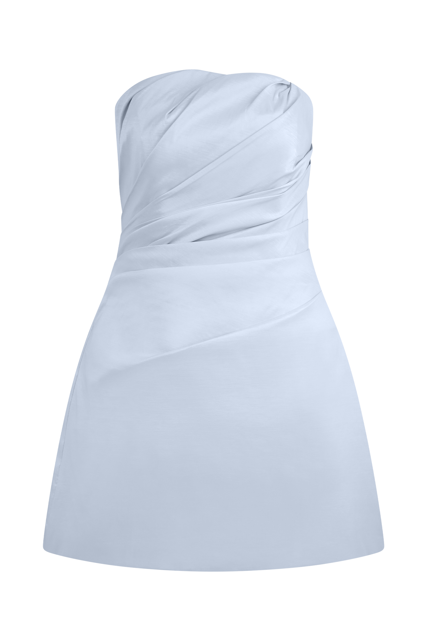Mini-robe Leslie en taffetas à volants - Bleu givré