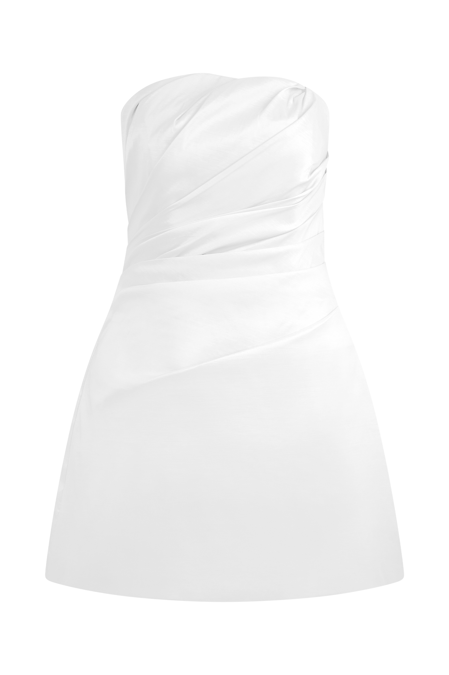 Mini-robe Leslie en taffetas à volants - Blanc
