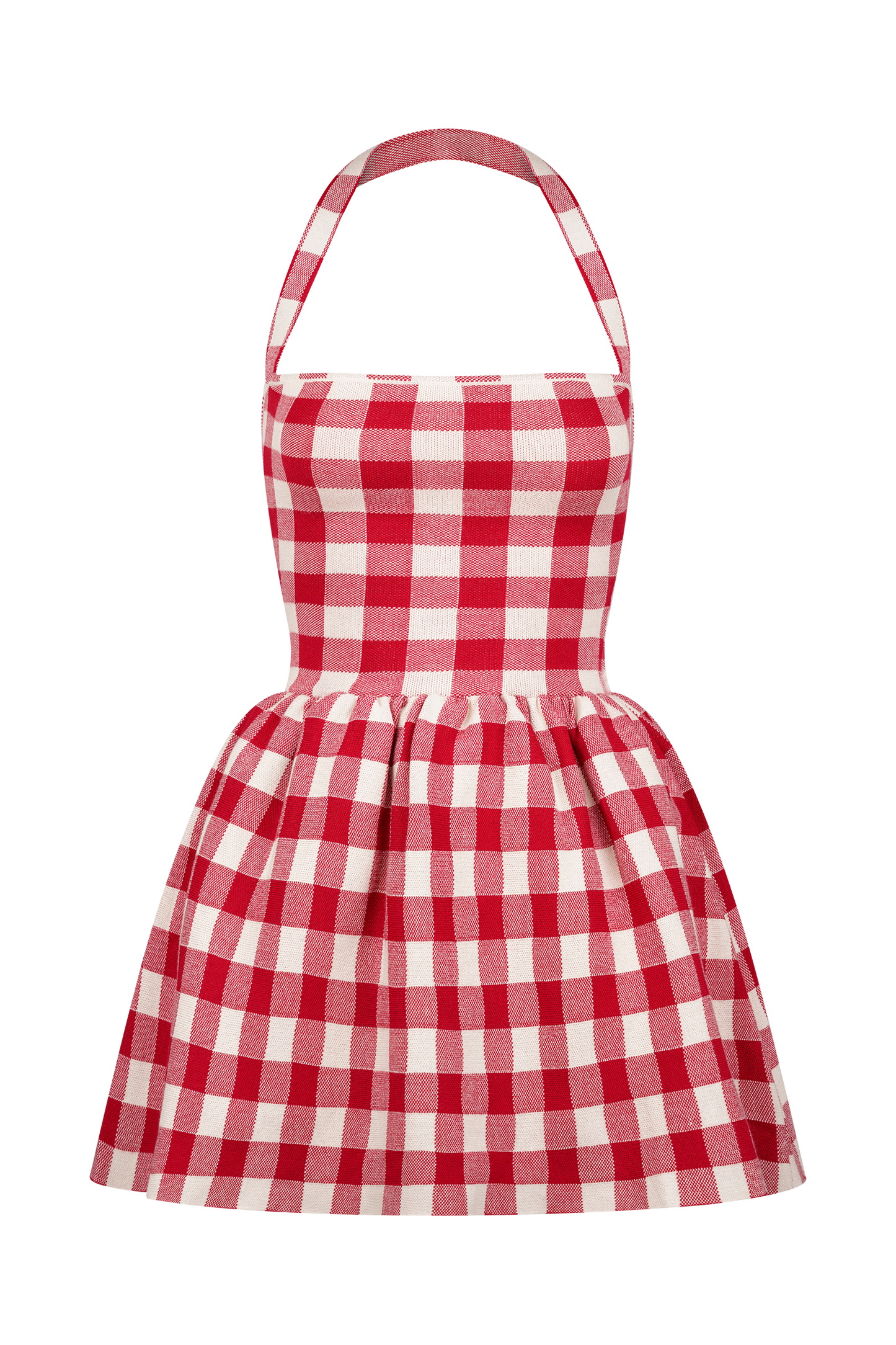 Mini-robe en jersey à bretelles Lindsay - carreaux rouges