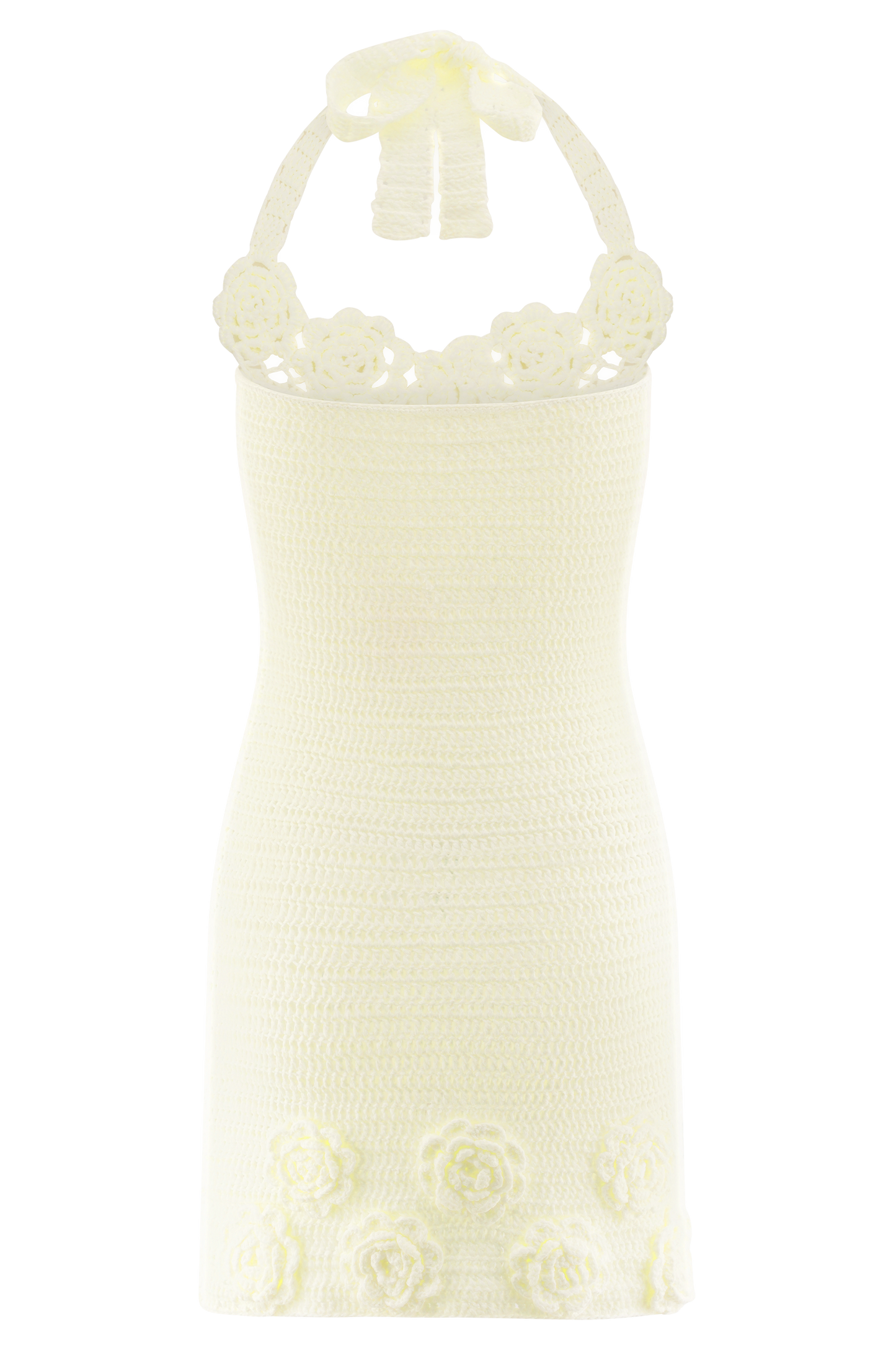 Mini-robe en crochet floral Liyah - Ivoire