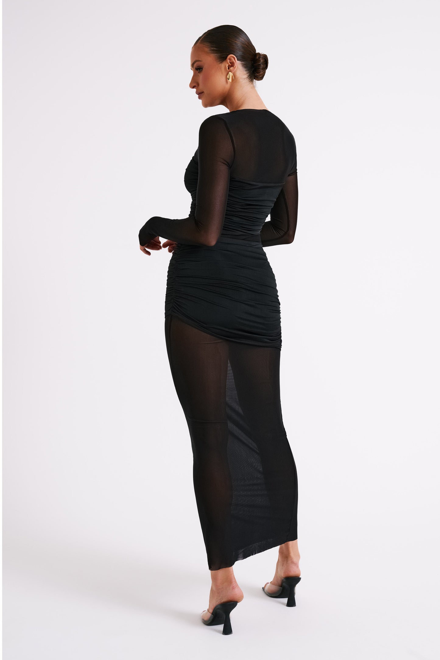 Robe Maxi en Maille et Nylon Kate - Noir