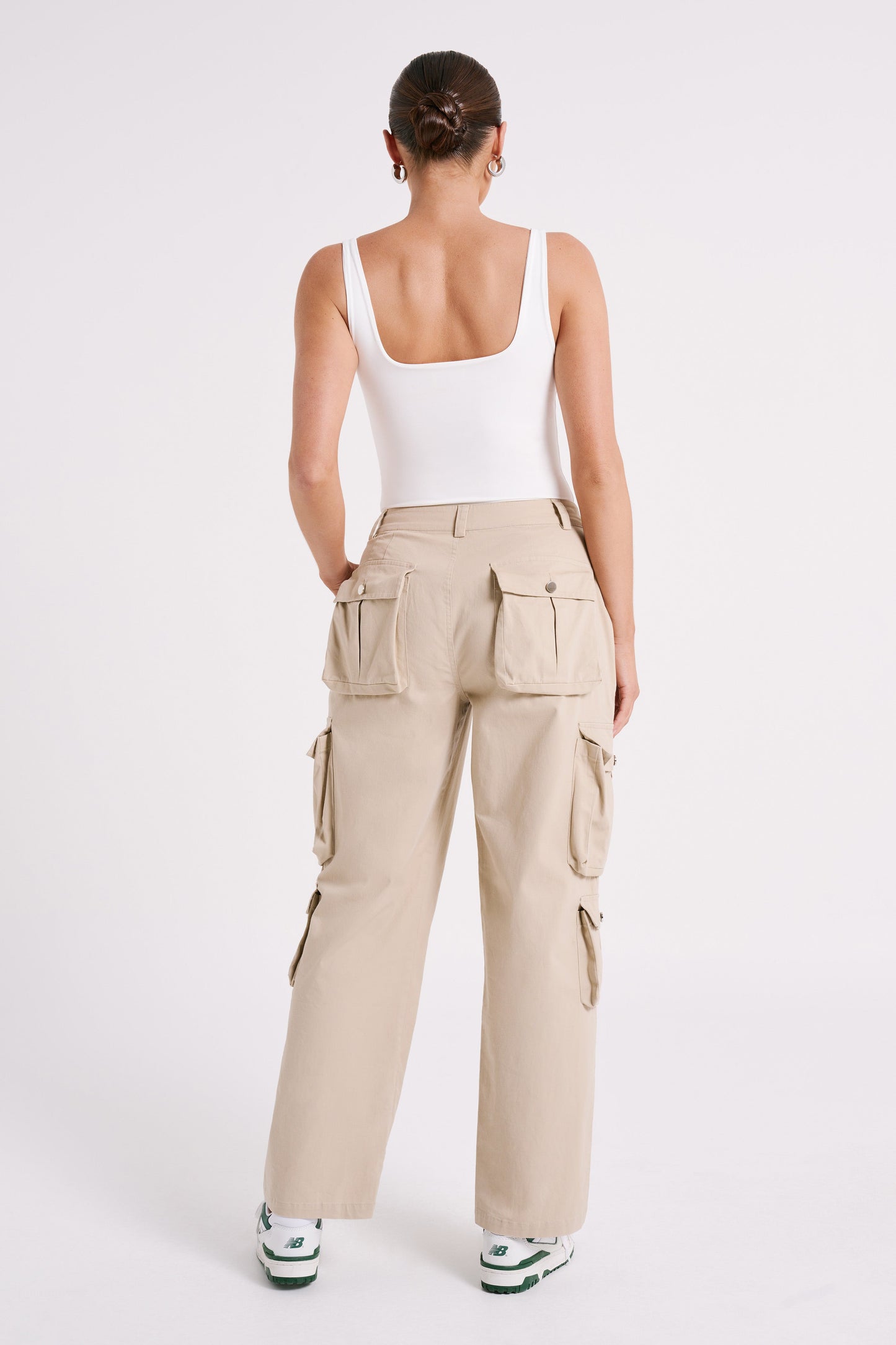 Bodysuit Charlie en nylon recyclé avec col rond - Blanc