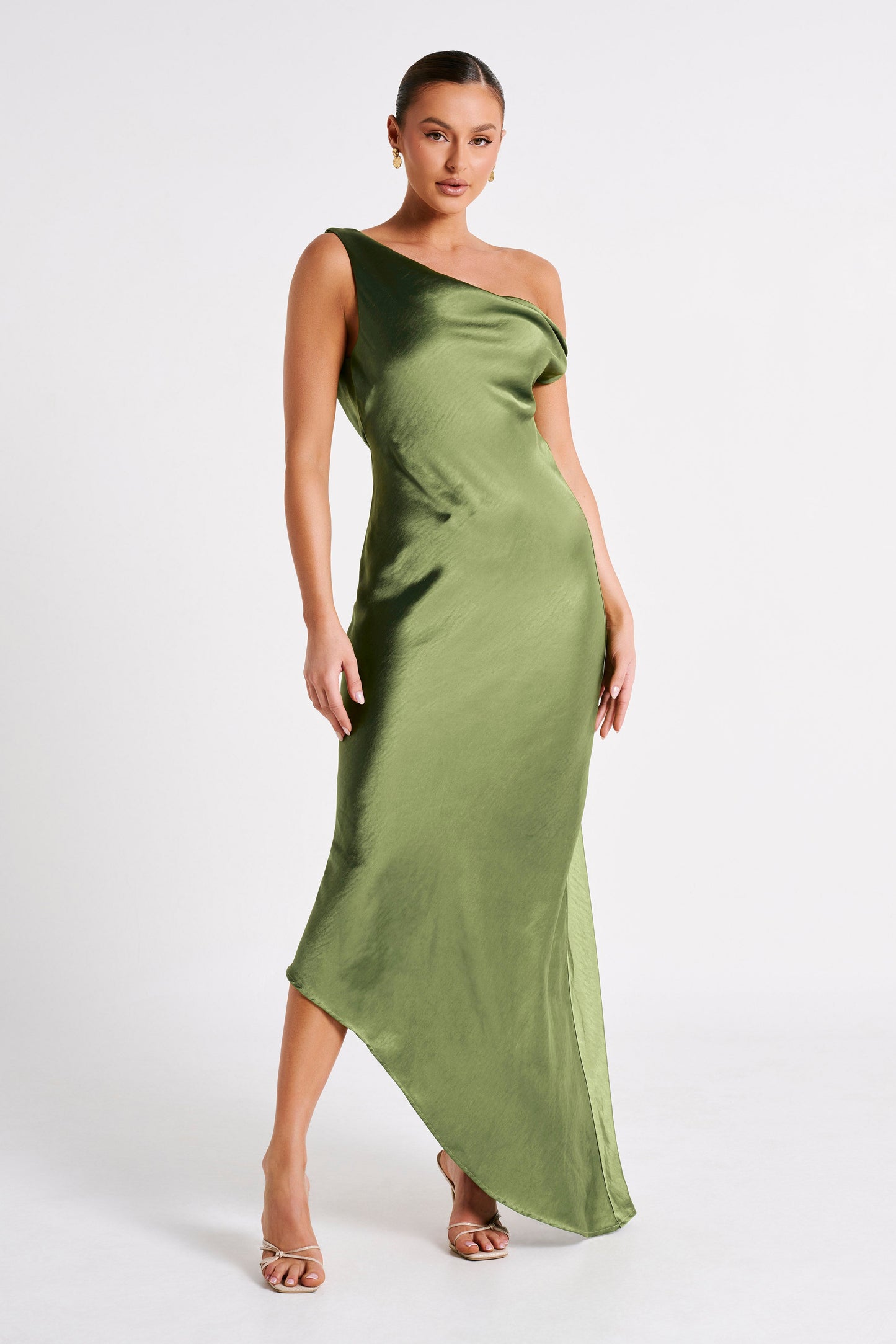 Robe Maxi Yvette à Bretelles et Bords Découpes - Émeraude